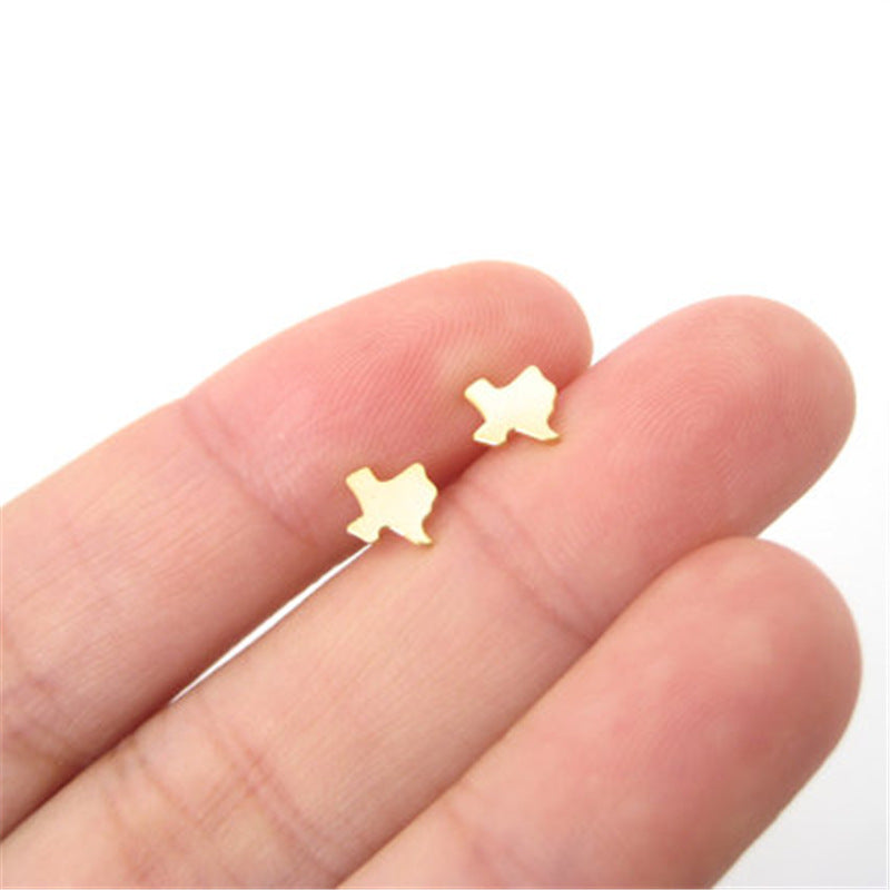 Texas State Stud Earrings - Goldtone or Silvertone