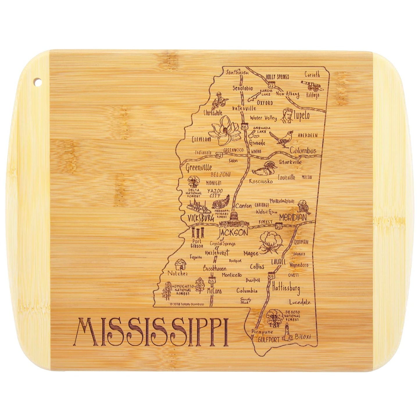 Totally Bamboo A Slice of Life Texas State Serving and Cutting Board, 11" x 8.75"