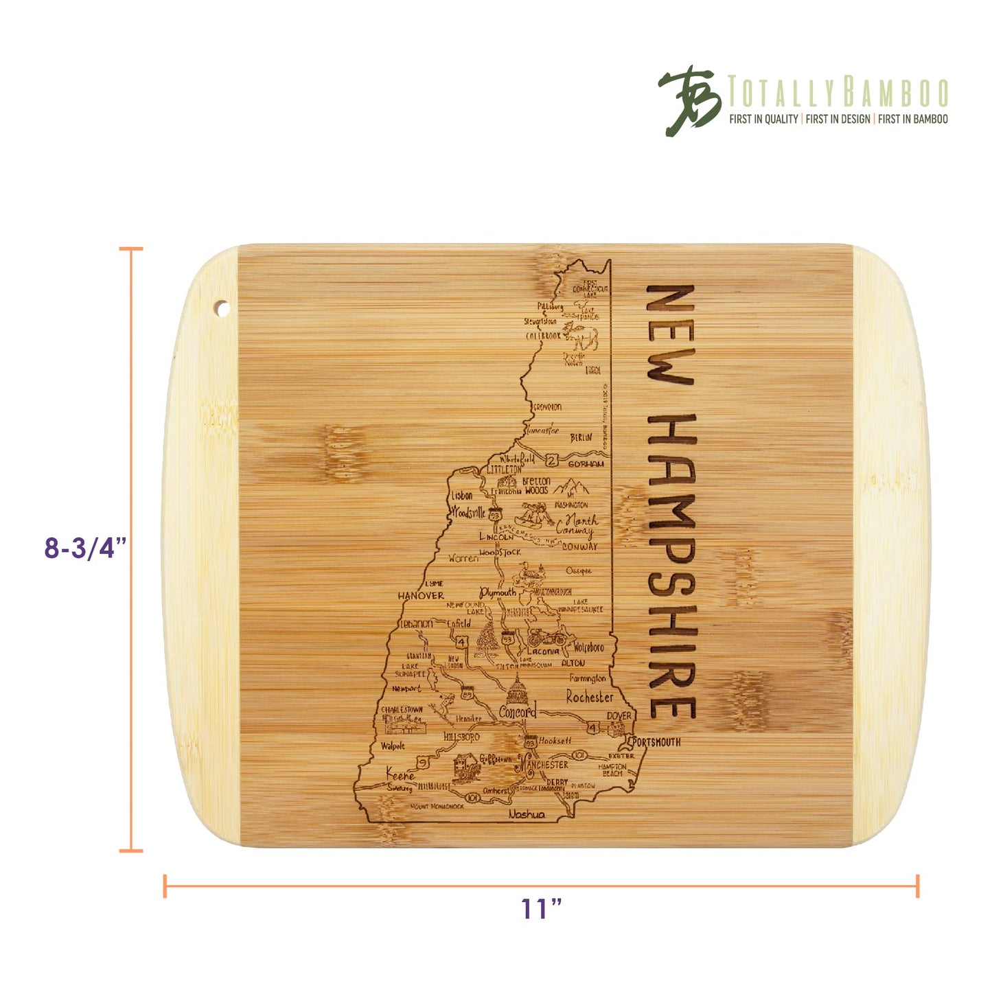 Totally Bamboo A Slice of Life Texas State Serving and Cutting Board, 11" x 8.75"