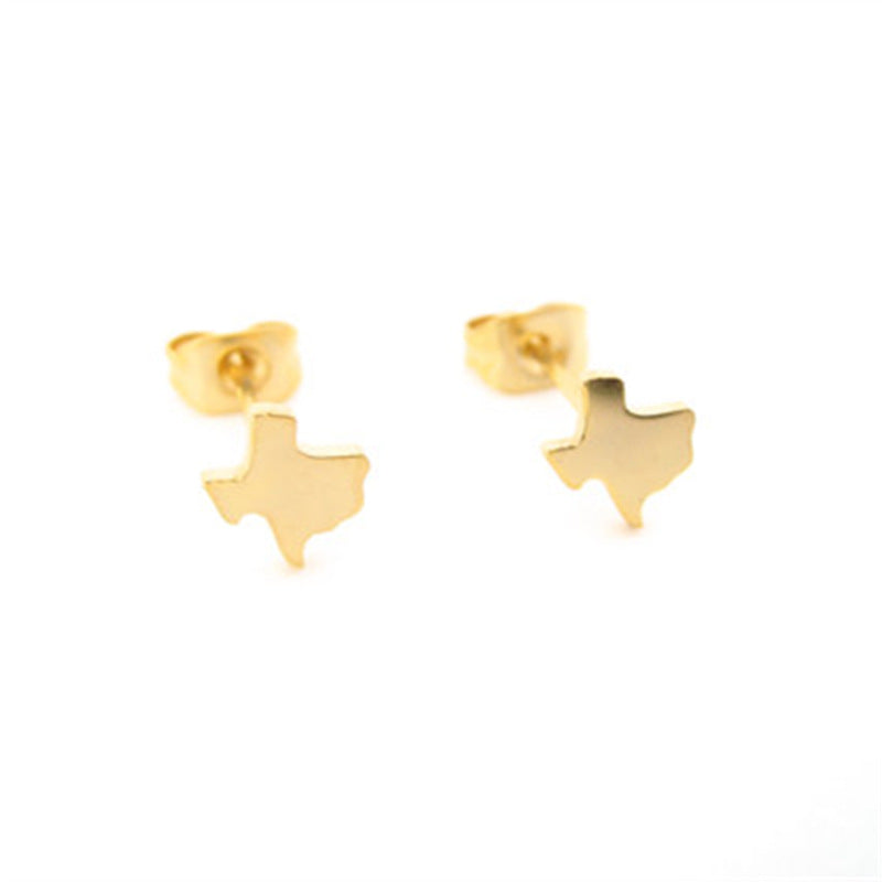 Texas State Stud Earrings - Goldtone or Silvertone