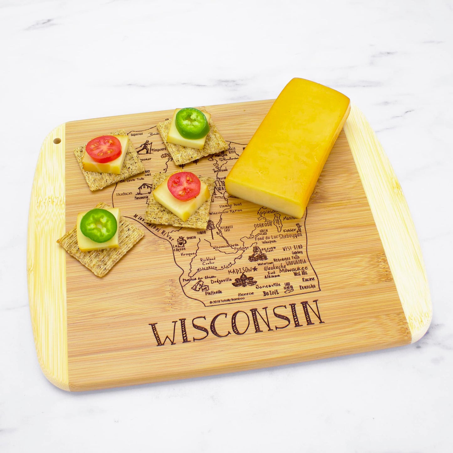 Totally Bamboo A Slice of Life Texas State Serving and Cutting Board, 11" x 8.75"