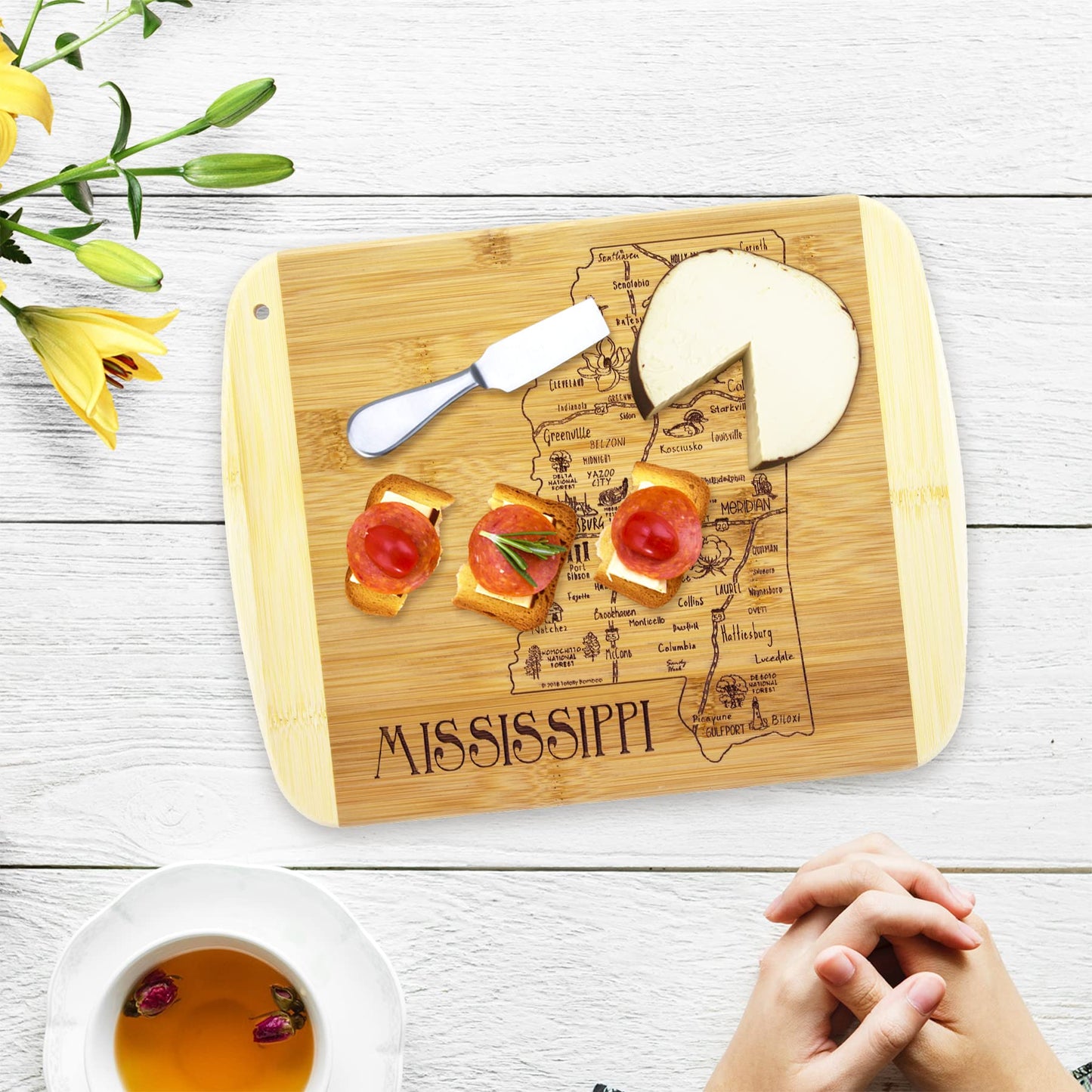 Totally Bamboo A Slice of Life Texas State Serving and Cutting Board, 11" x 8.75"