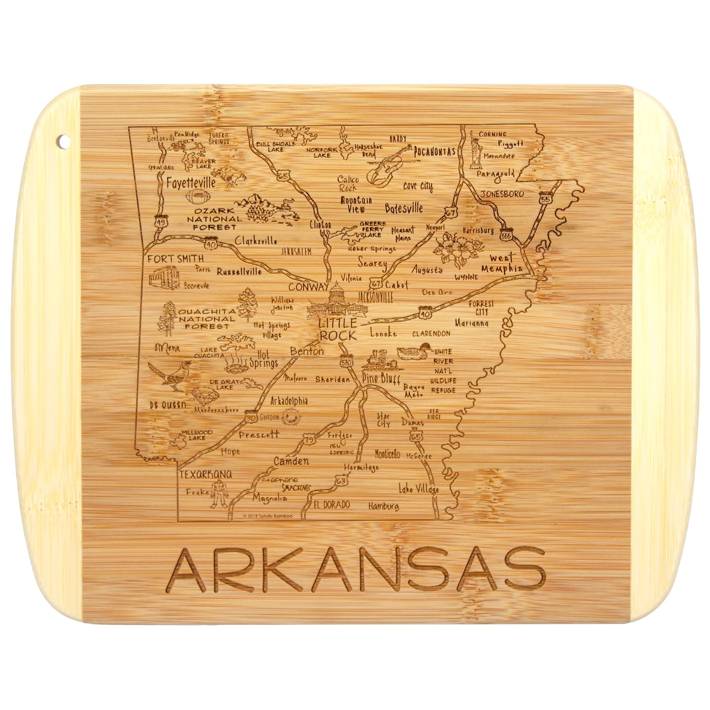 Totally Bamboo A Slice of Life Texas State Serving and Cutting Board, 11" x 8.75"