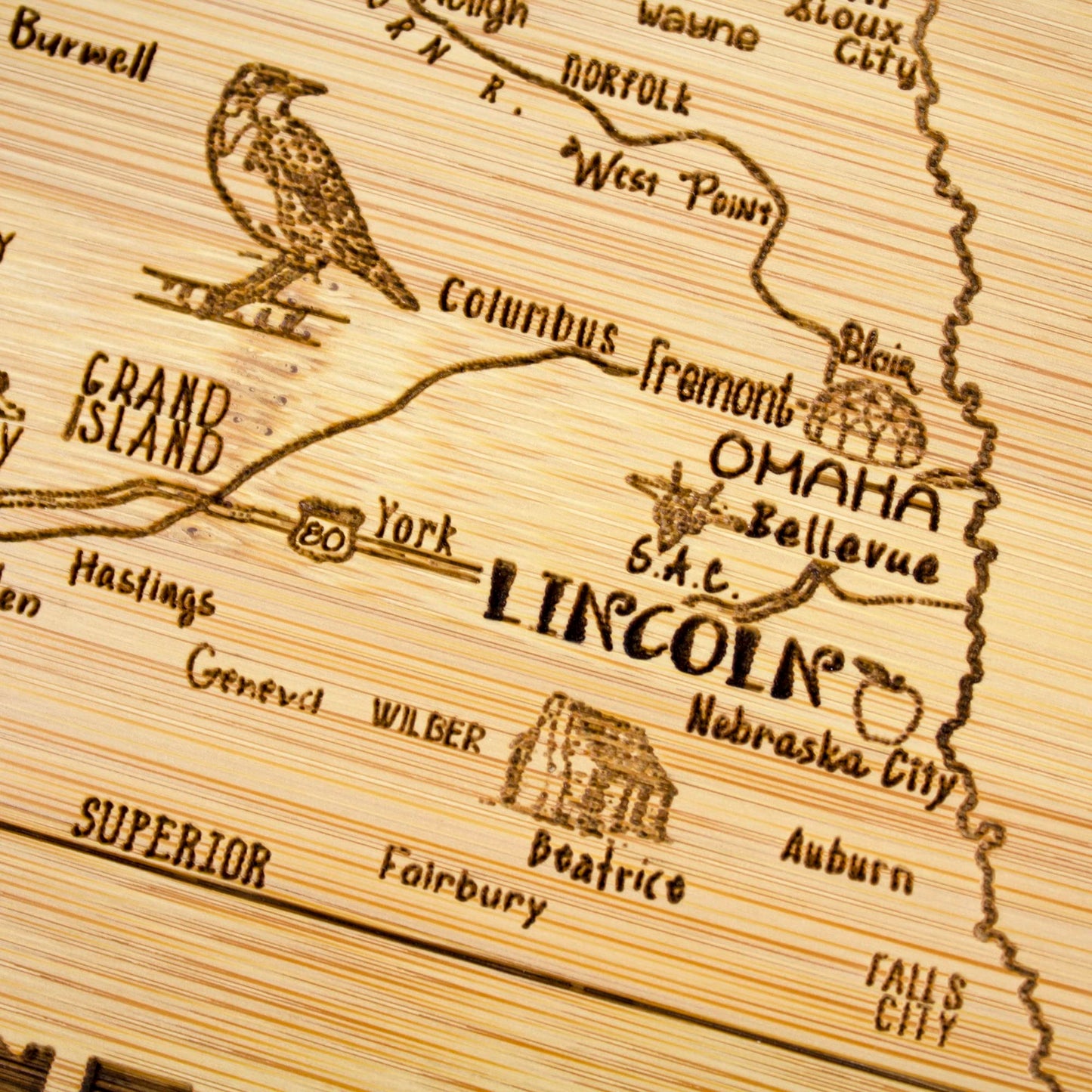 Totally Bamboo A Slice of Life Texas State Serving and Cutting Board, 11" x 8.75"