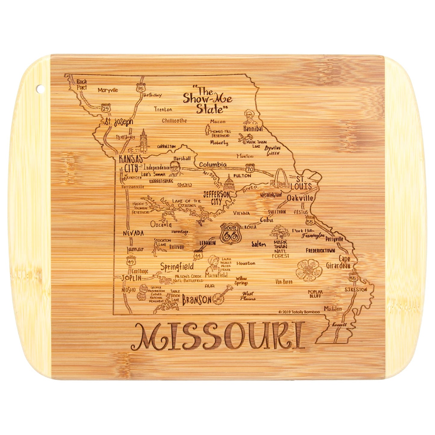 Totally Bamboo A Slice of Life Texas State Serving and Cutting Board, 11" x 8.75"