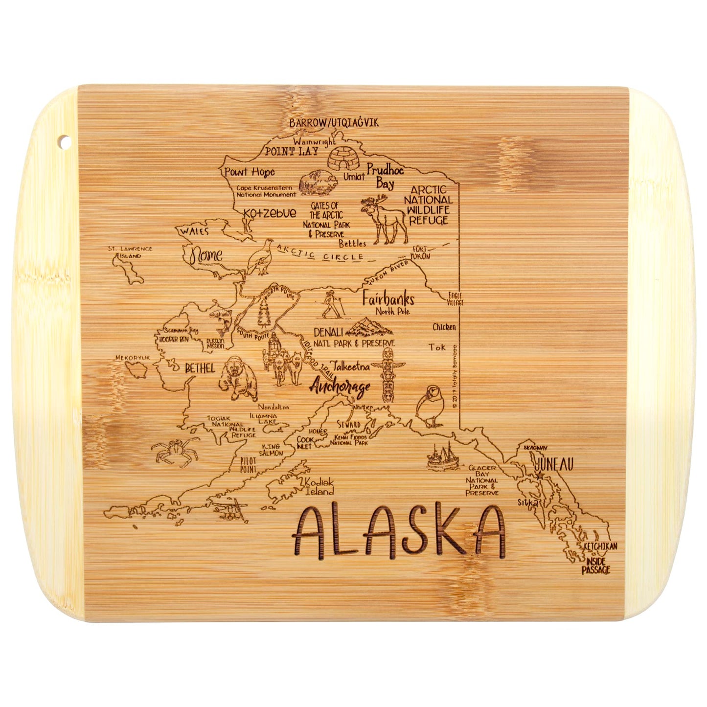 Totally Bamboo A Slice of Life Texas State Serving and Cutting Board, 11" x 8.75"