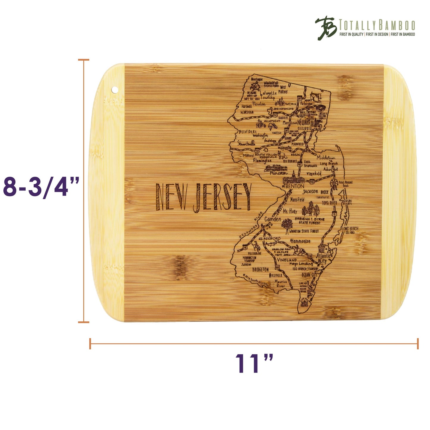 Totally Bamboo A Slice of Life Texas State Serving and Cutting Board, 11" x 8.75"