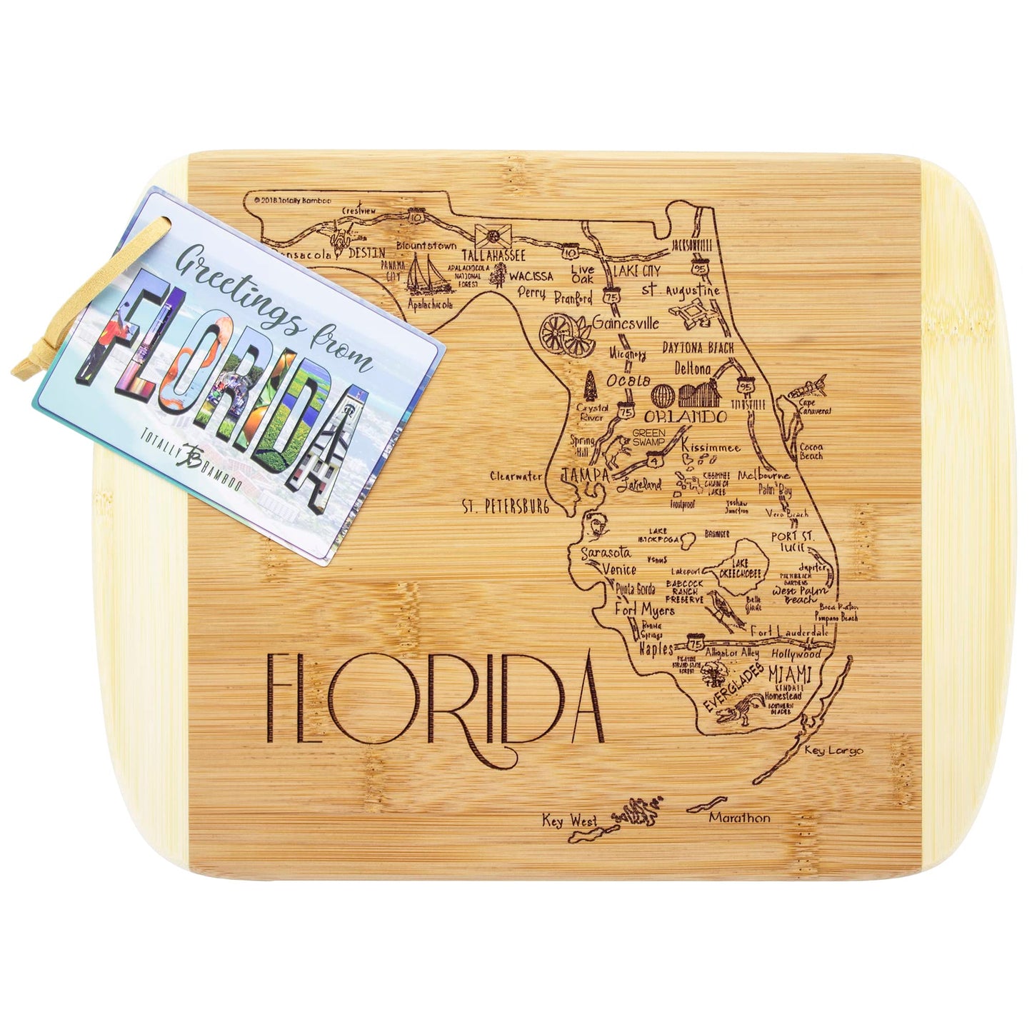 Totally Bamboo A Slice of Life Texas State Serving and Cutting Board, 11" x 8.75"