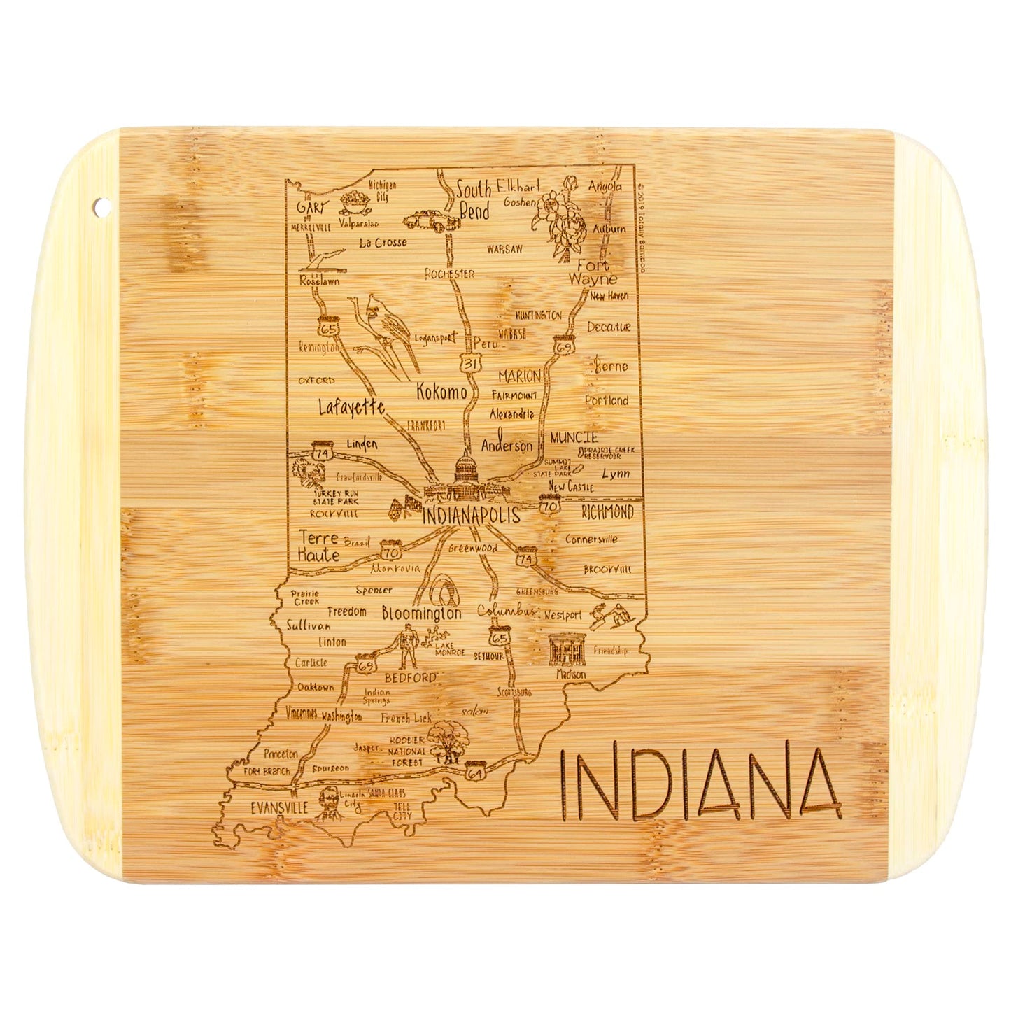 Totally Bamboo A Slice of Life Texas State Serving and Cutting Board, 11" x 8.75"