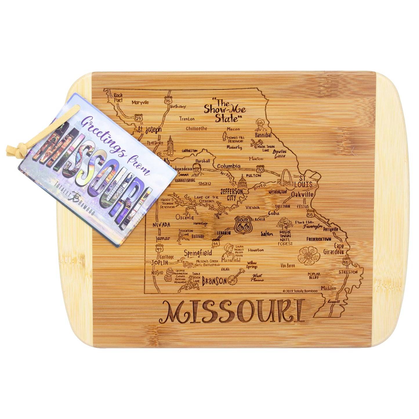 Totally Bamboo A Slice of Life Texas State Serving and Cutting Board, 11" x 8.75"