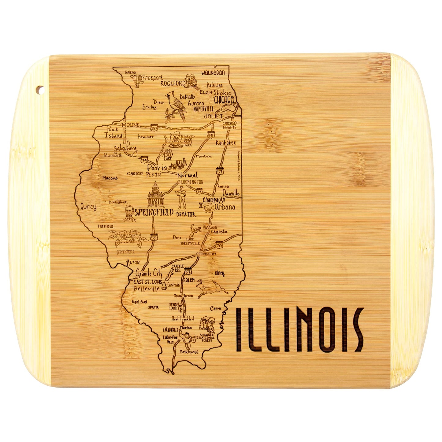 Totally Bamboo A Slice of Life Texas State Serving and Cutting Board, 11" x 8.75"