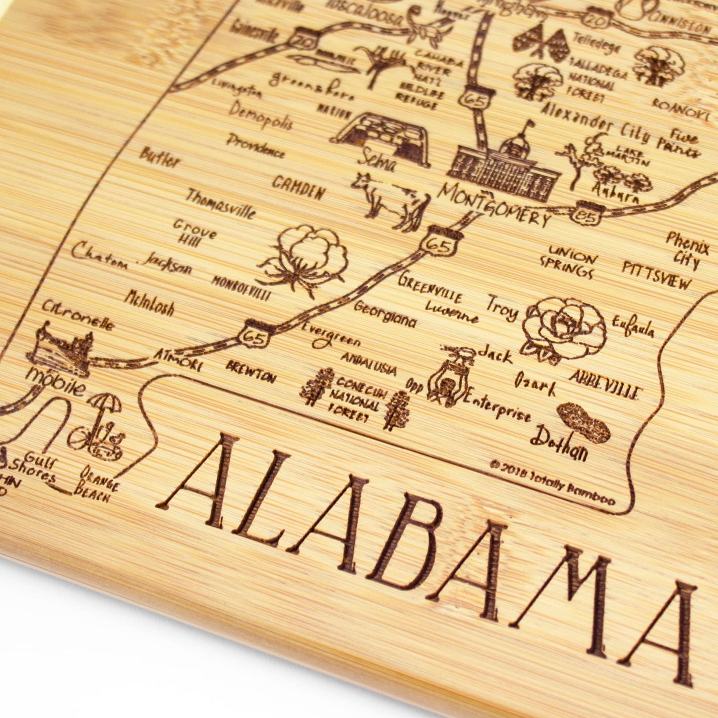 Totally Bamboo A Slice of Life Texas State Serving and Cutting Board, 11" x 8.75"