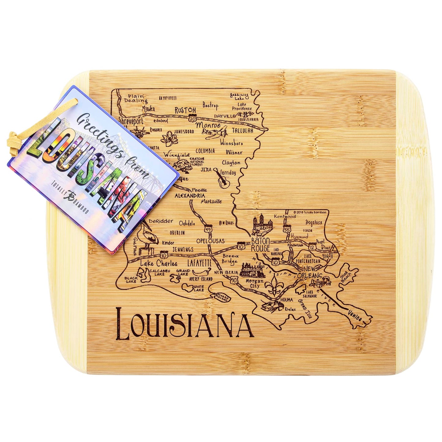 Totally Bamboo A Slice of Life Texas State Serving and Cutting Board, 11" x 8.75"