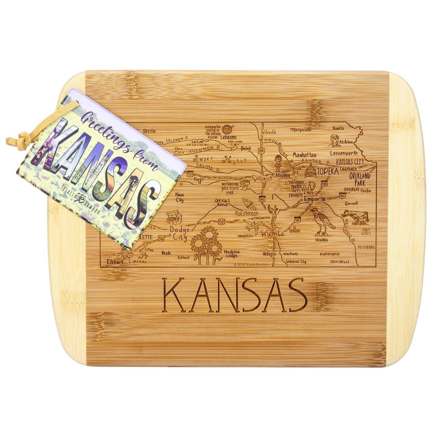 Totally Bamboo A Slice of Life Texas State Serving and Cutting Board, 11" x 8.75"