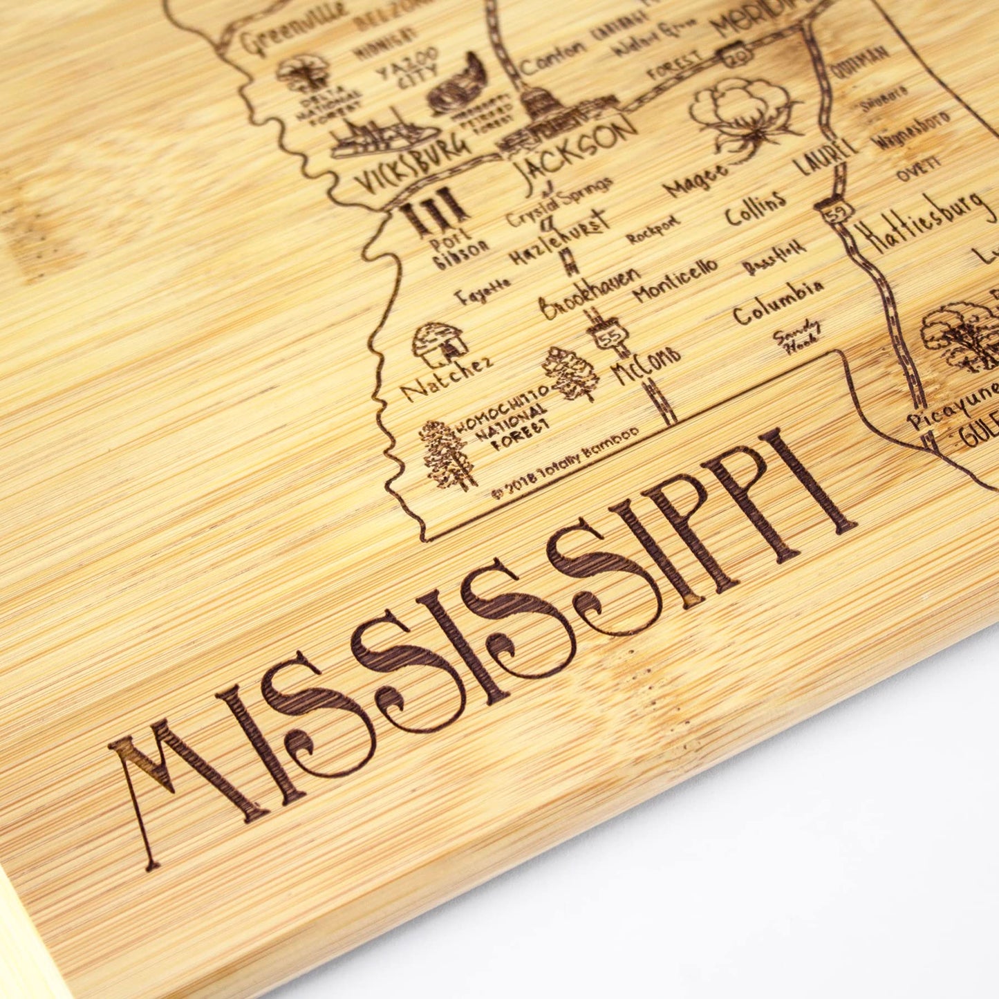 Totally Bamboo A Slice of Life Texas State Serving and Cutting Board, 11" x 8.75"