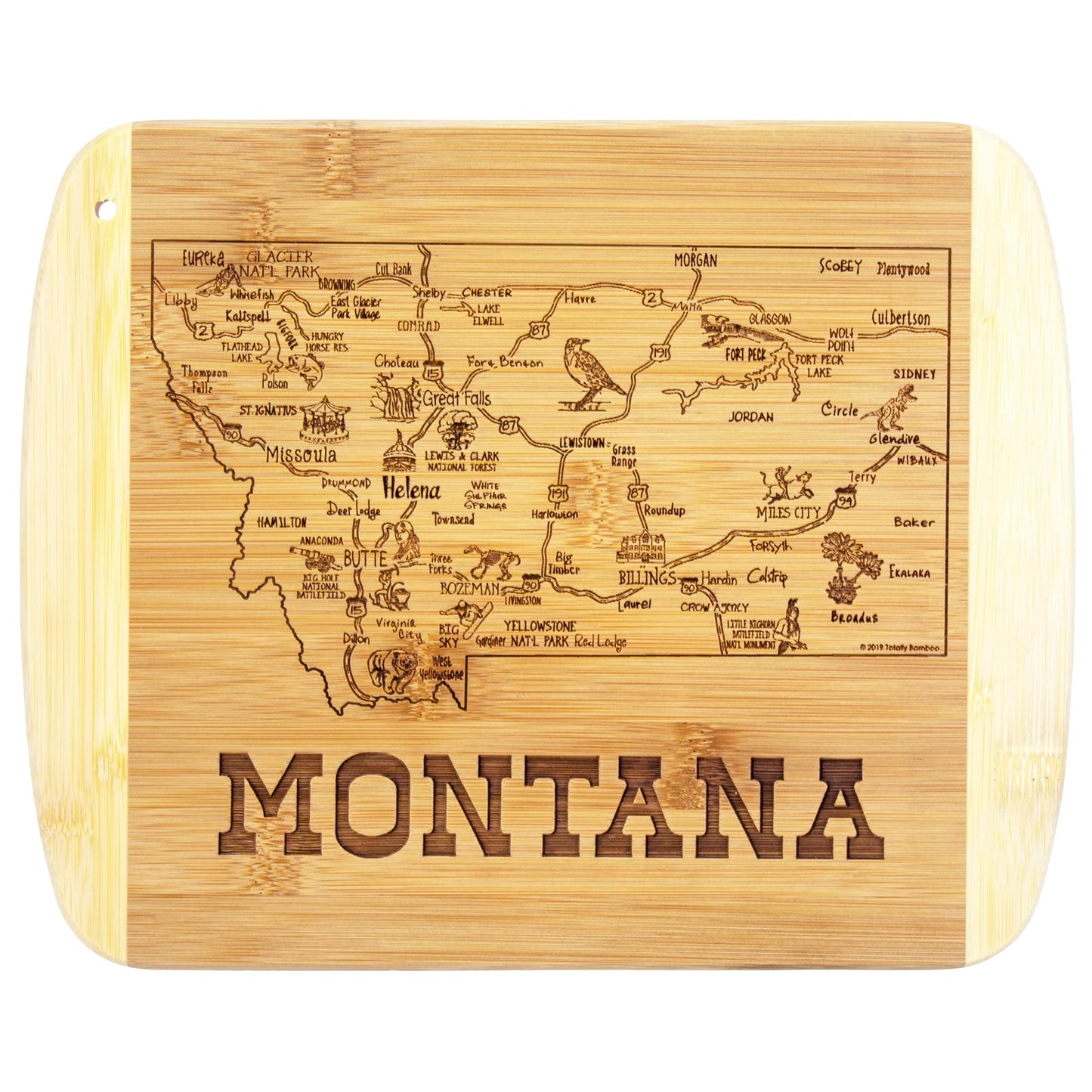 Totally Bamboo A Slice of Life Texas State Serving and Cutting Board, 11" x 8.75"