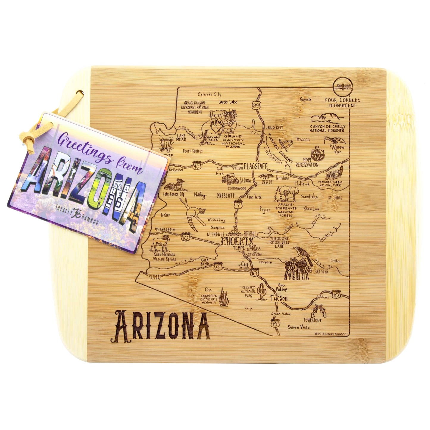 Totally Bamboo A Slice of Life Texas State Serving and Cutting Board, 11" x 8.75"