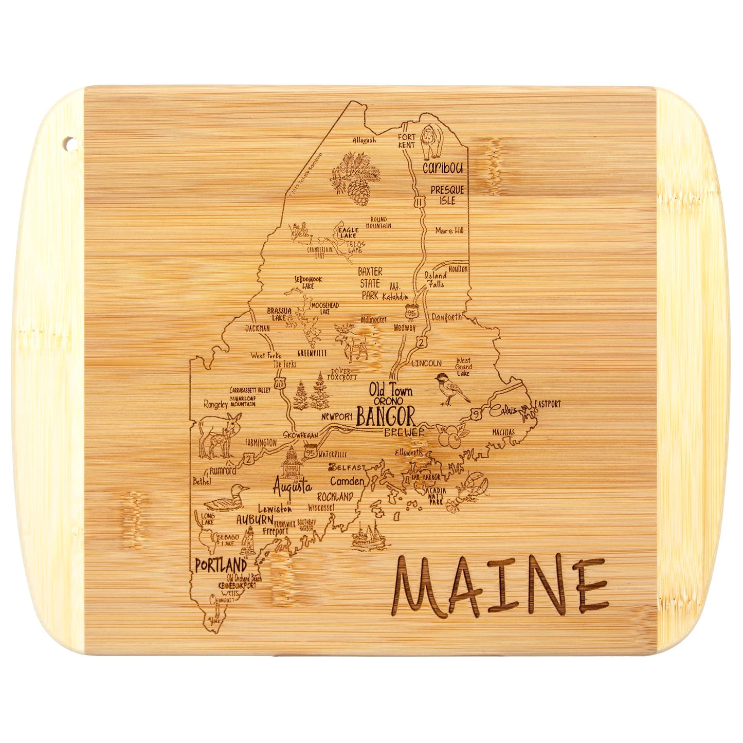 Totally Bamboo A Slice of Life Texas State Serving and Cutting Board, 11" x 8.75"