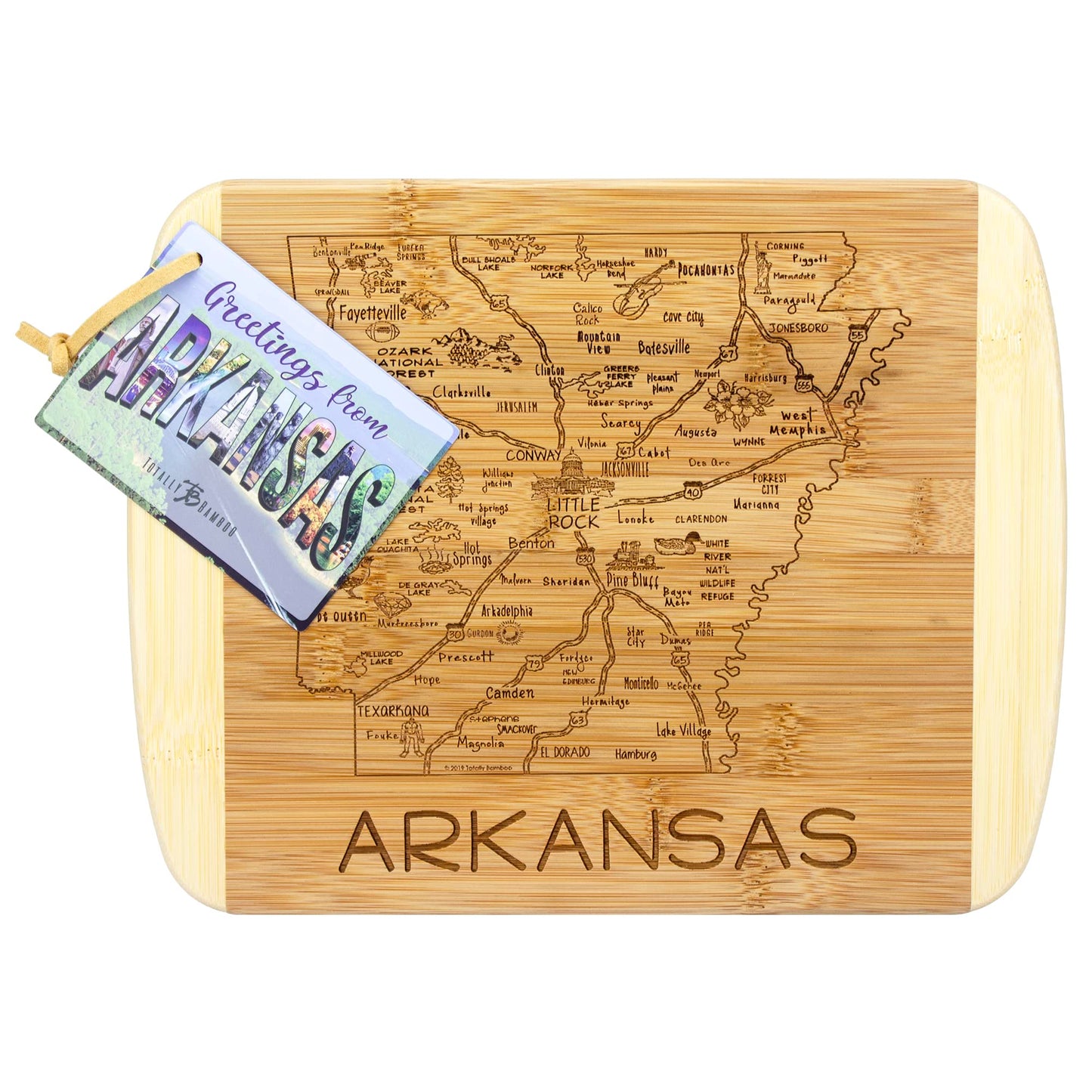 Totally Bamboo A Slice of Life Texas State Serving and Cutting Board, 11" x 8.75"