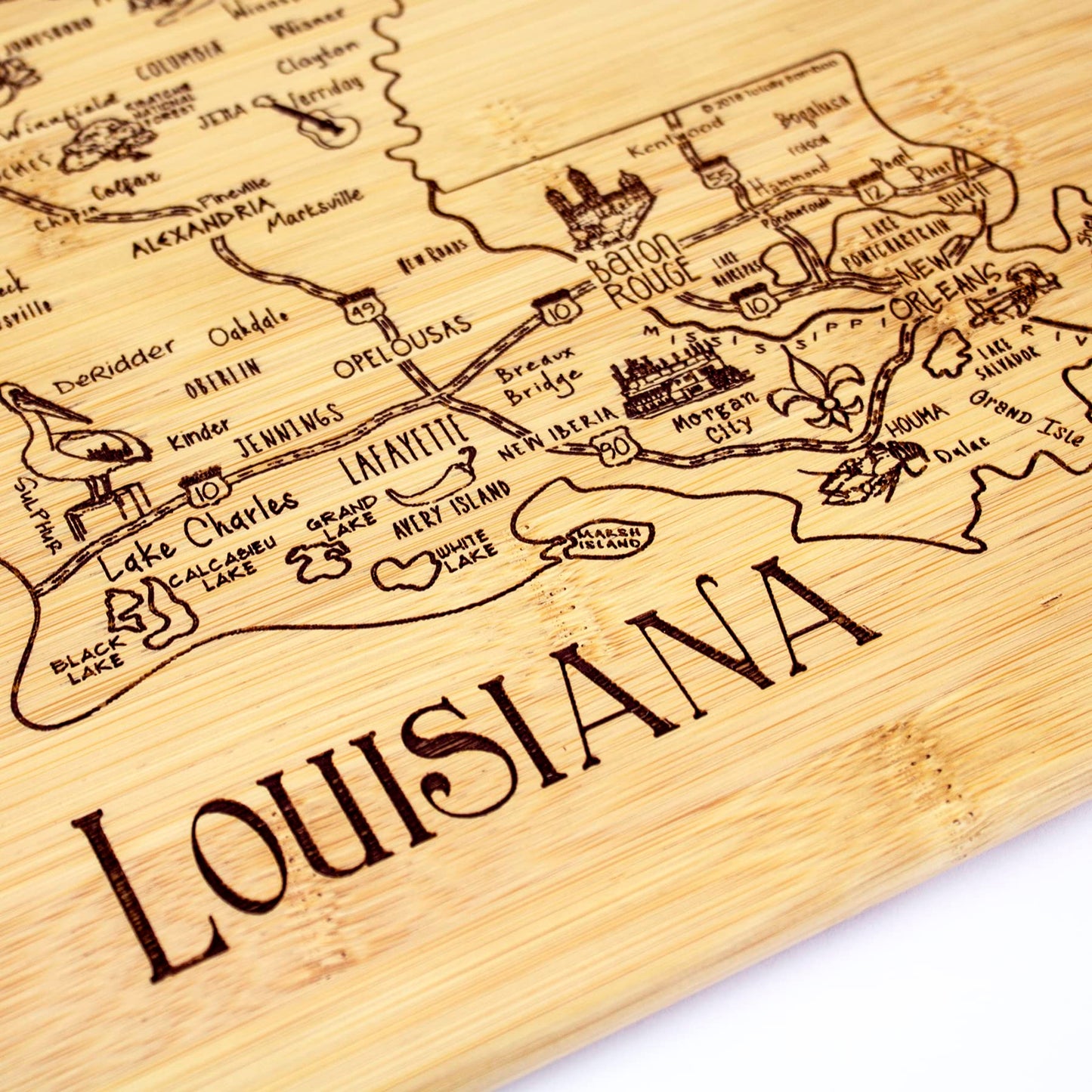 Totally Bamboo A Slice of Life Texas State Serving and Cutting Board, 11" x 8.75"