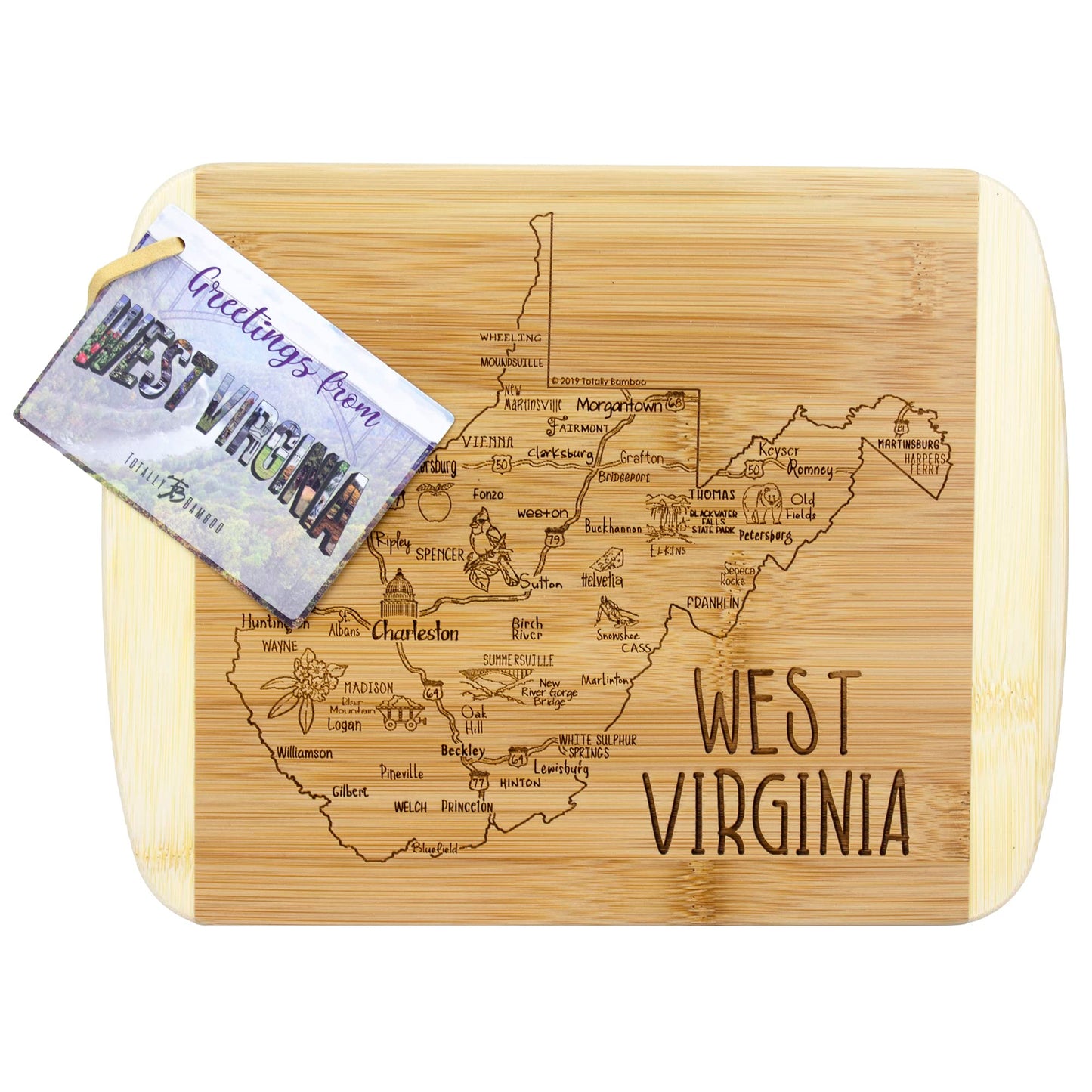 Totally Bamboo A Slice of Life Texas State Serving and Cutting Board, 11" x 8.75"