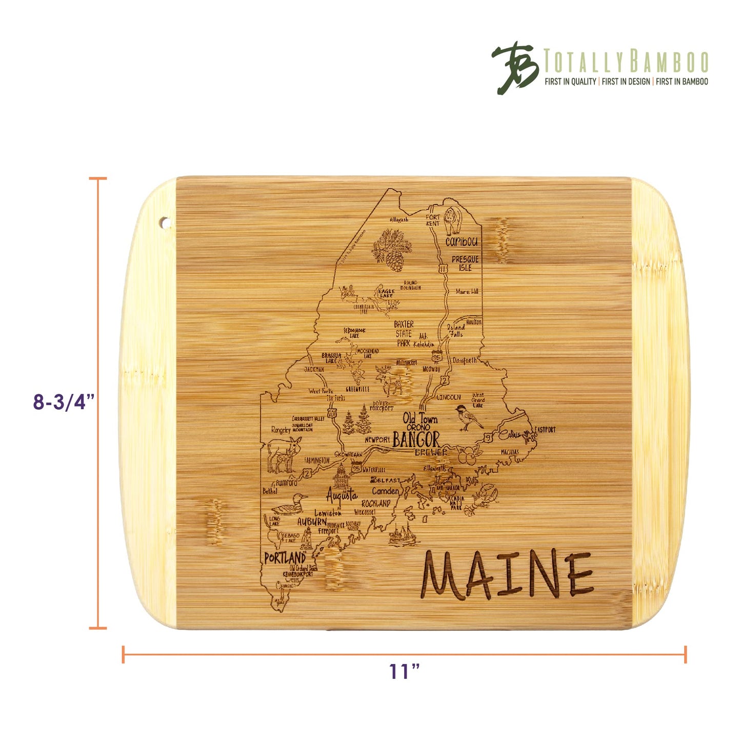 Totally Bamboo A Slice of Life Texas State Serving and Cutting Board, 11" x 8.75"