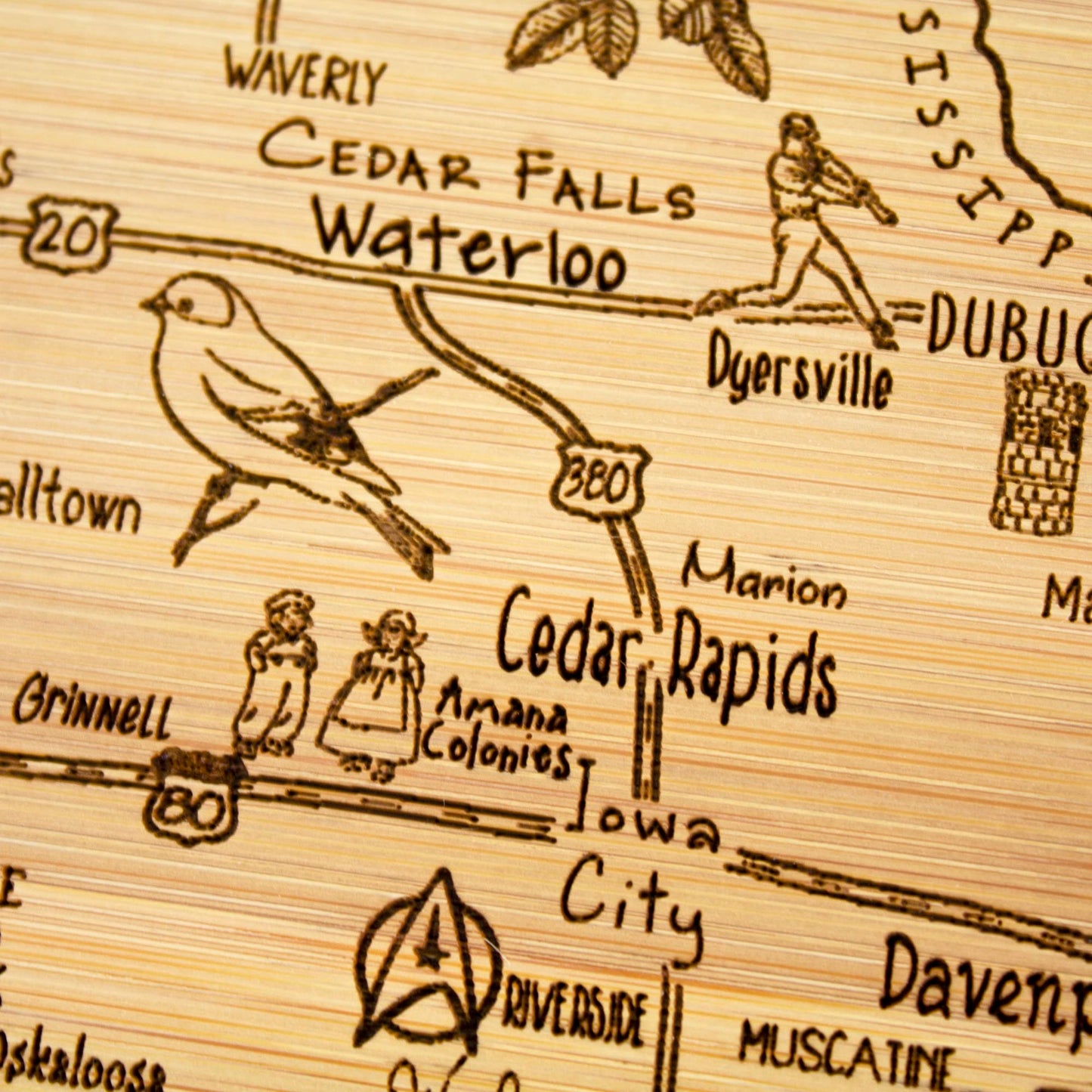 Totally Bamboo A Slice of Life Texas State Serving and Cutting Board, 11" x 8.75"