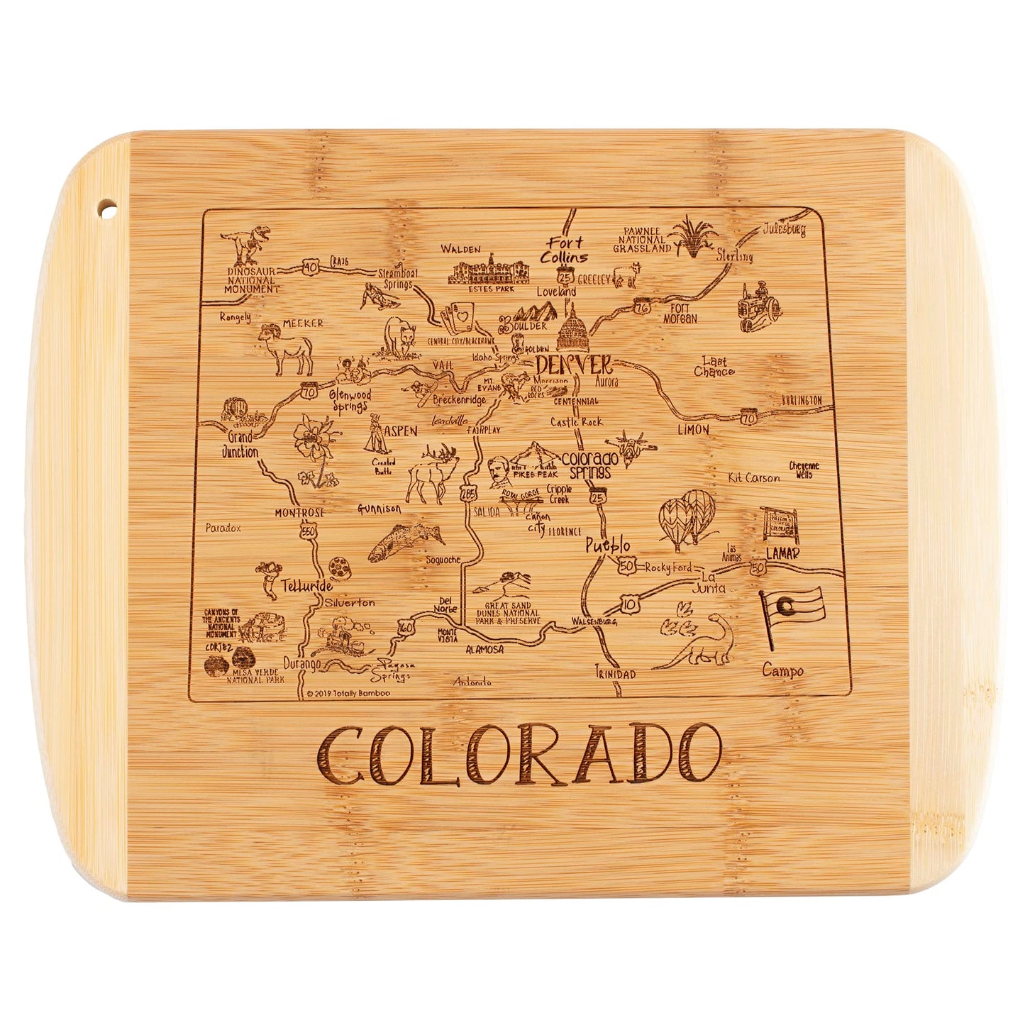 Totally Bamboo A Slice of Life Texas State Serving and Cutting Board, 11" x 8.75"