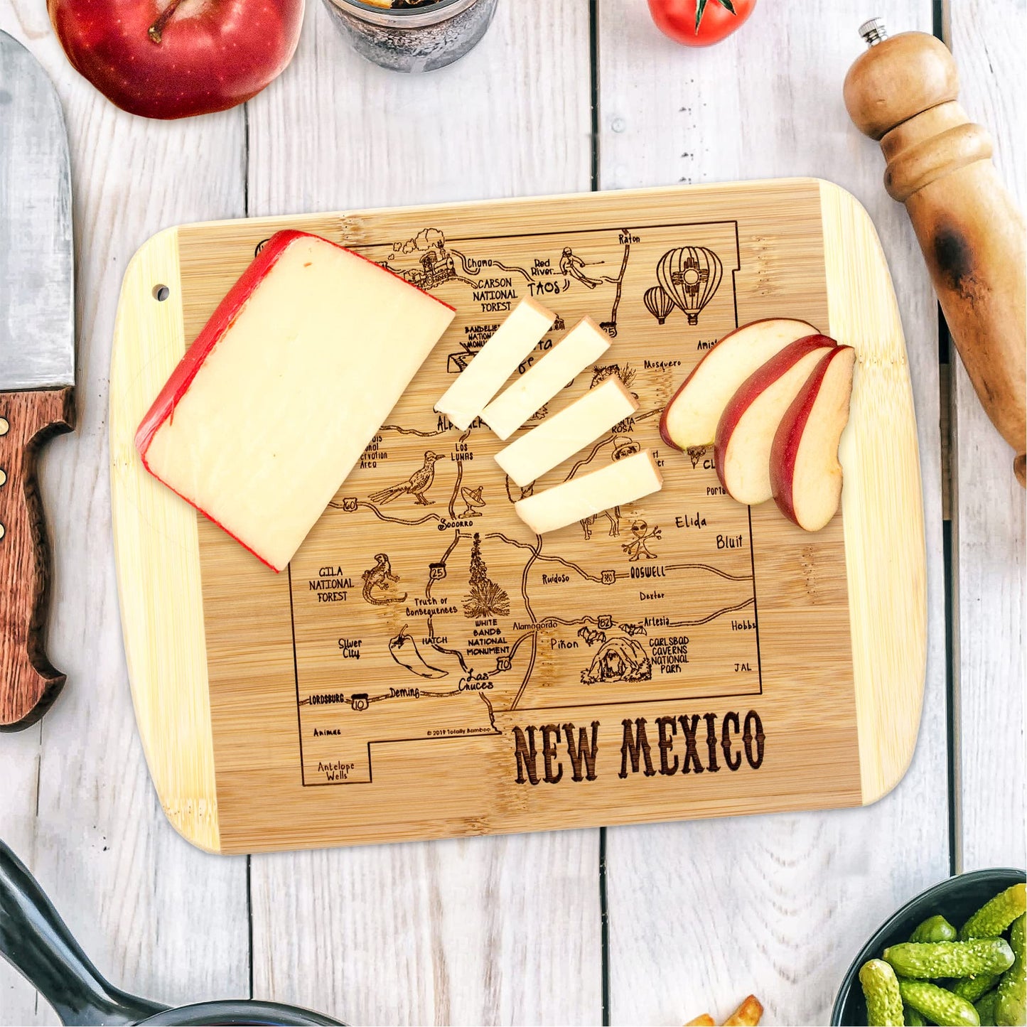 Totally Bamboo A Slice of Life Texas State Serving and Cutting Board, 11" x 8.75"