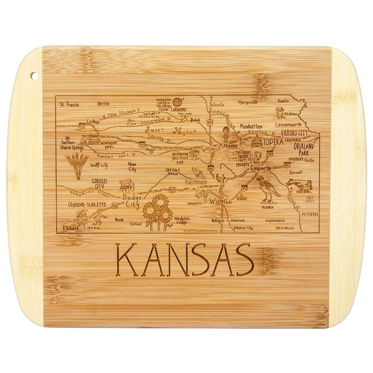 Totally Bamboo A Slice of Life Texas State Serving and Cutting Board, 11" x 8.75"