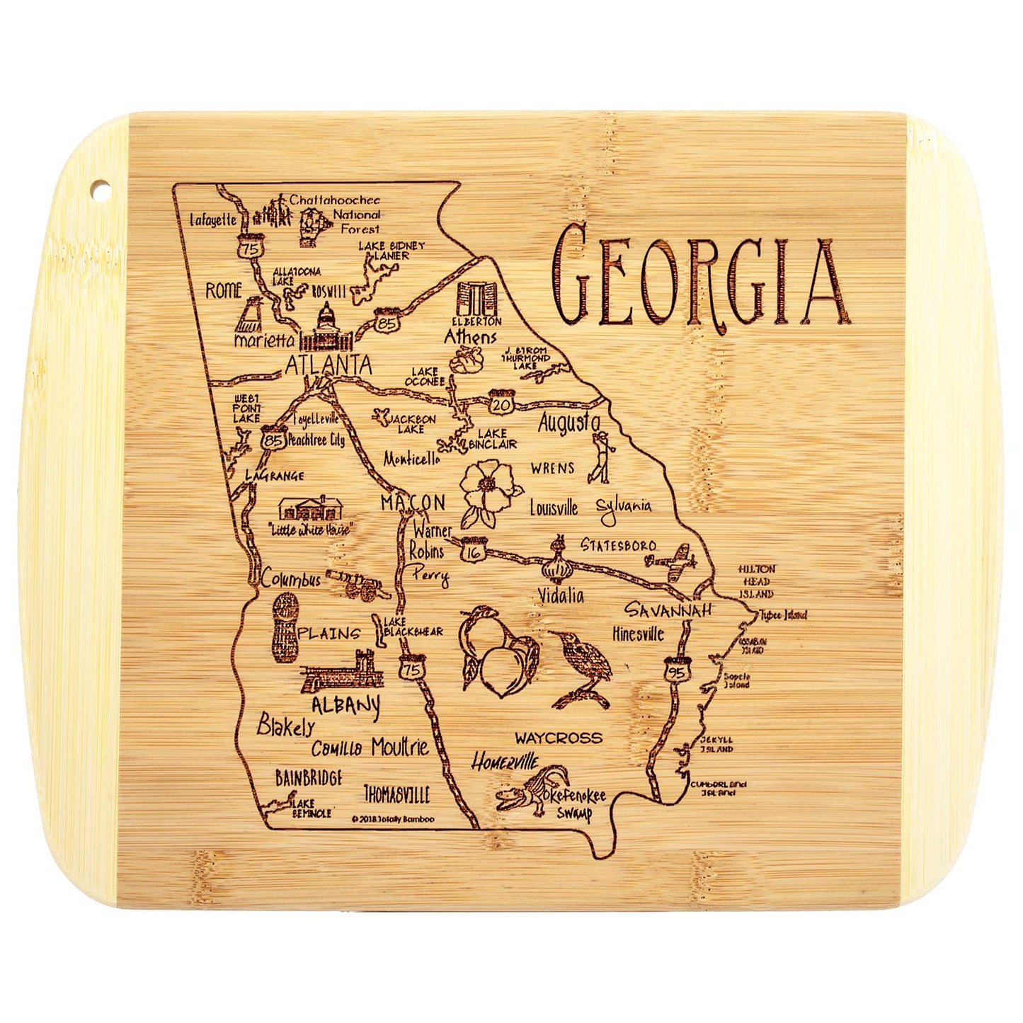 Totally Bamboo A Slice of Life Texas State Serving and Cutting Board, 11" x 8.75"