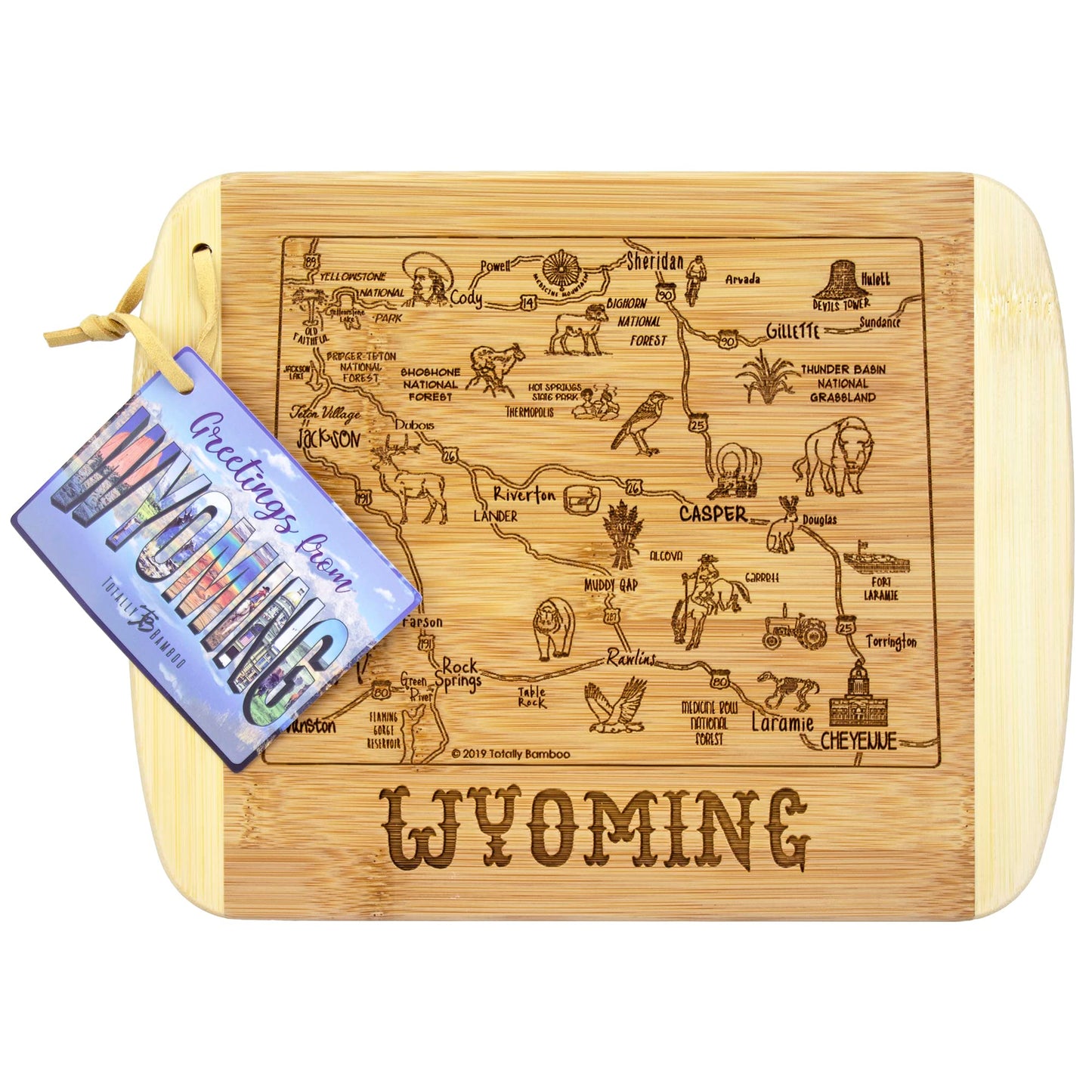 Totally Bamboo A Slice of Life Texas State Serving and Cutting Board, 11" x 8.75"