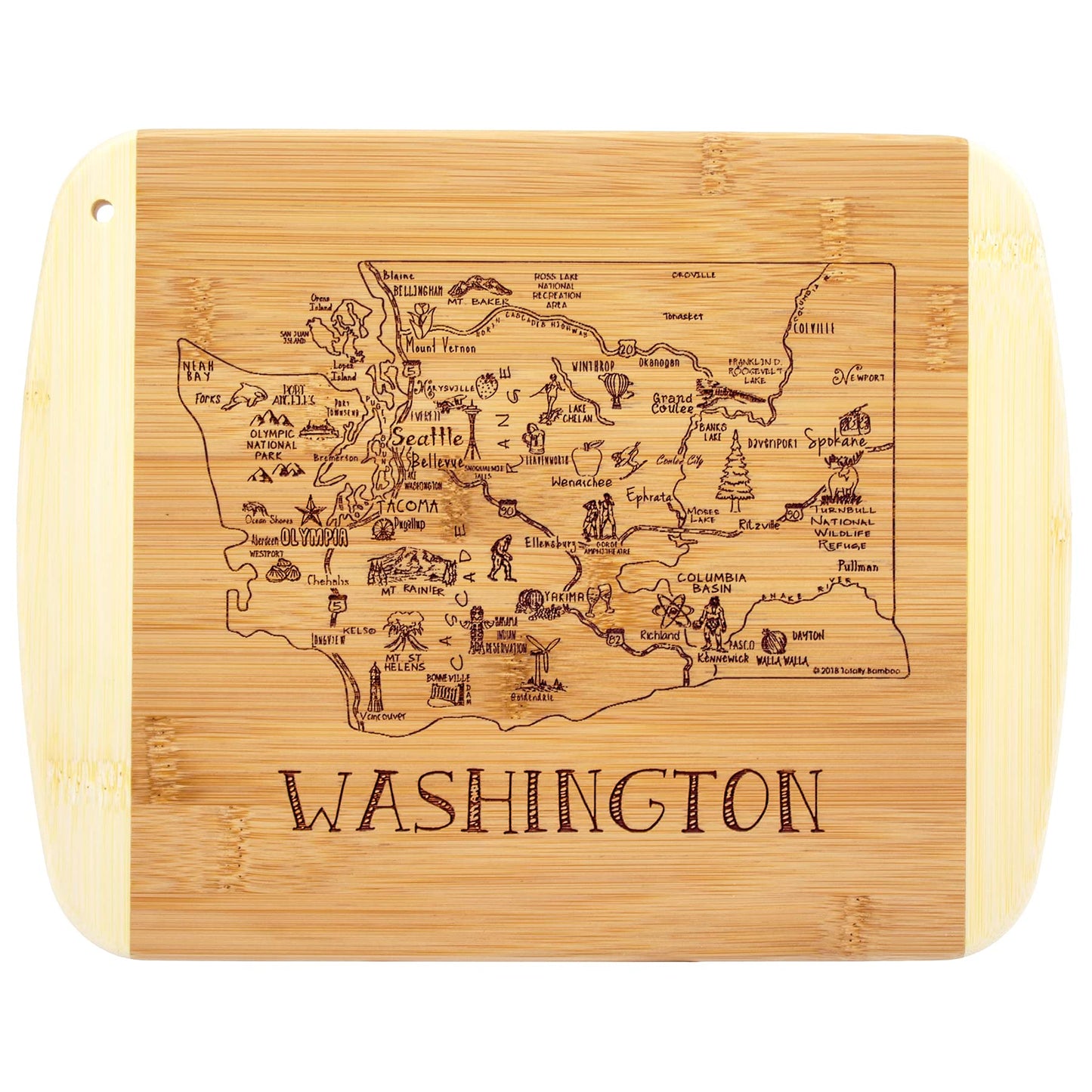 Totally Bamboo A Slice of Life Texas State Serving and Cutting Board, 11" x 8.75"