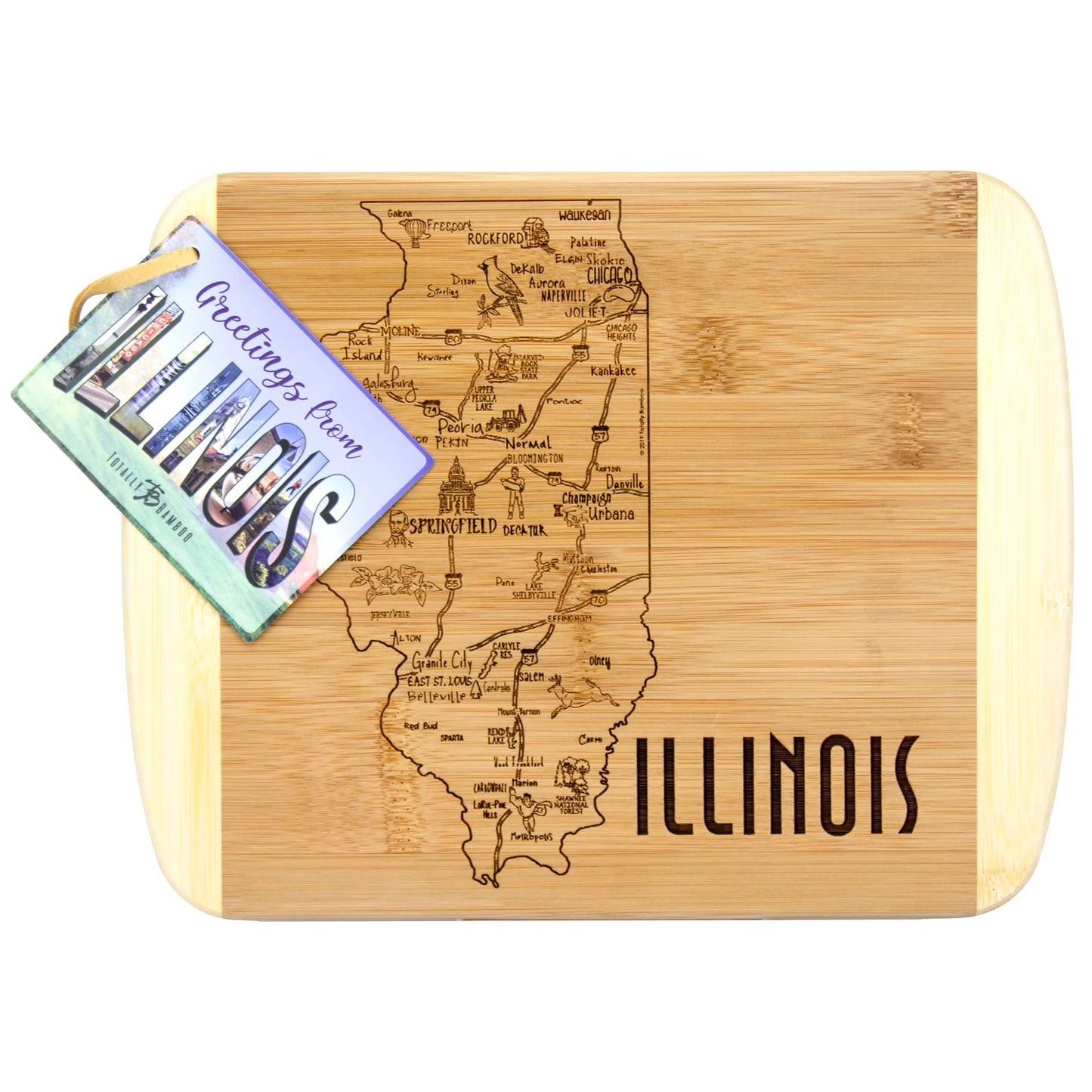 Totally Bamboo A Slice of Life Texas State Serving and Cutting Board, 11" x 8.75"