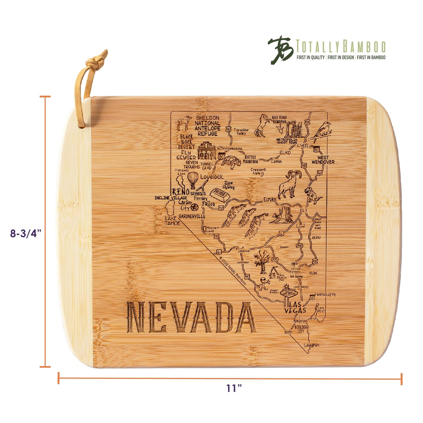 Totally Bamboo A Slice of Life Texas State Serving and Cutting Board, 11" x 8.75"