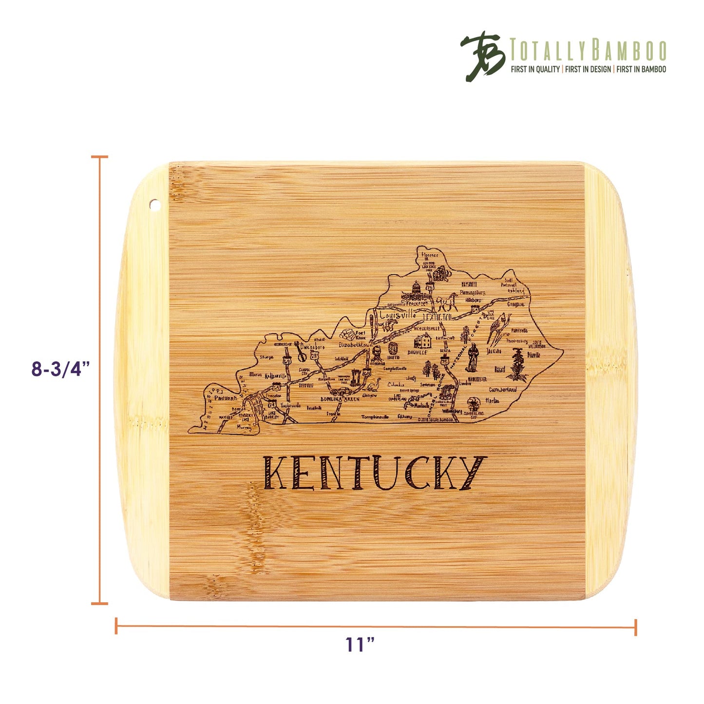 Totally Bamboo A Slice of Life Texas State Serving and Cutting Board, 11" x 8.75"