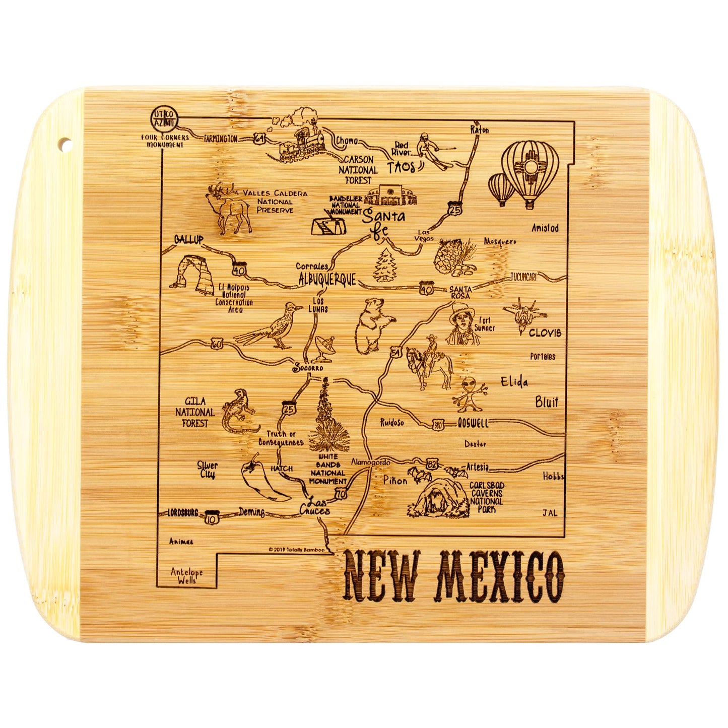 Totally Bamboo A Slice of Life Texas State Serving and Cutting Board, 11" x 8.75"