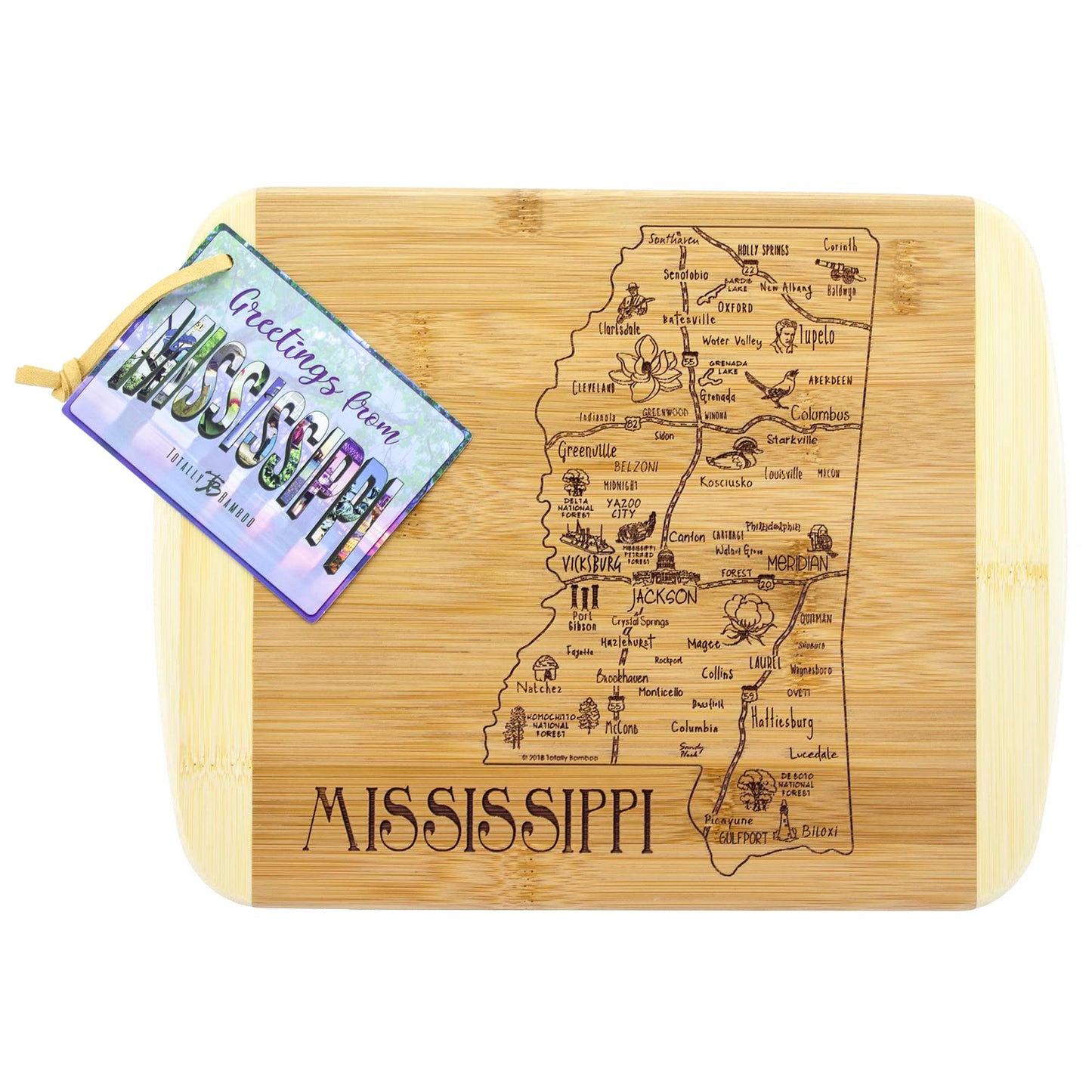 Totally Bamboo A Slice of Life Texas State Serving and Cutting Board, 11" x 8.75"