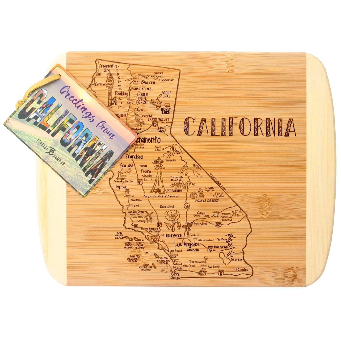 Totally Bamboo A Slice of Life Texas State Serving and Cutting Board, 11" x 8.75"