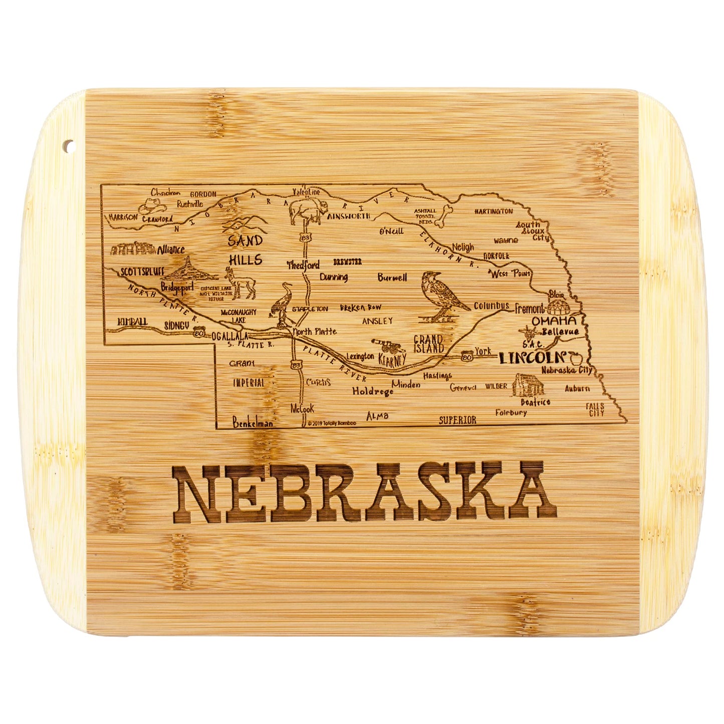 Totally Bamboo A Slice of Life Texas State Serving and Cutting Board, 11" x 8.75"