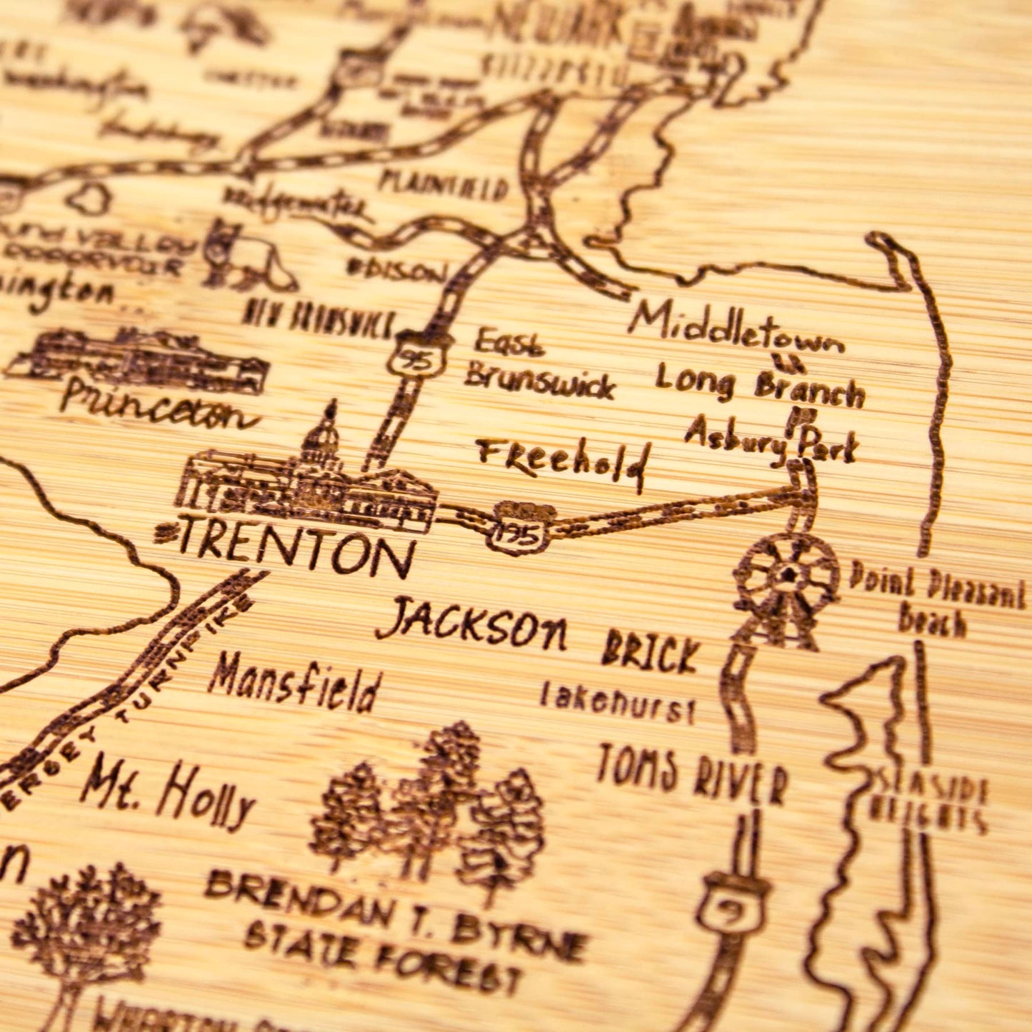 Totally Bamboo A Slice of Life Texas State Serving and Cutting Board, 11" x 8.75"