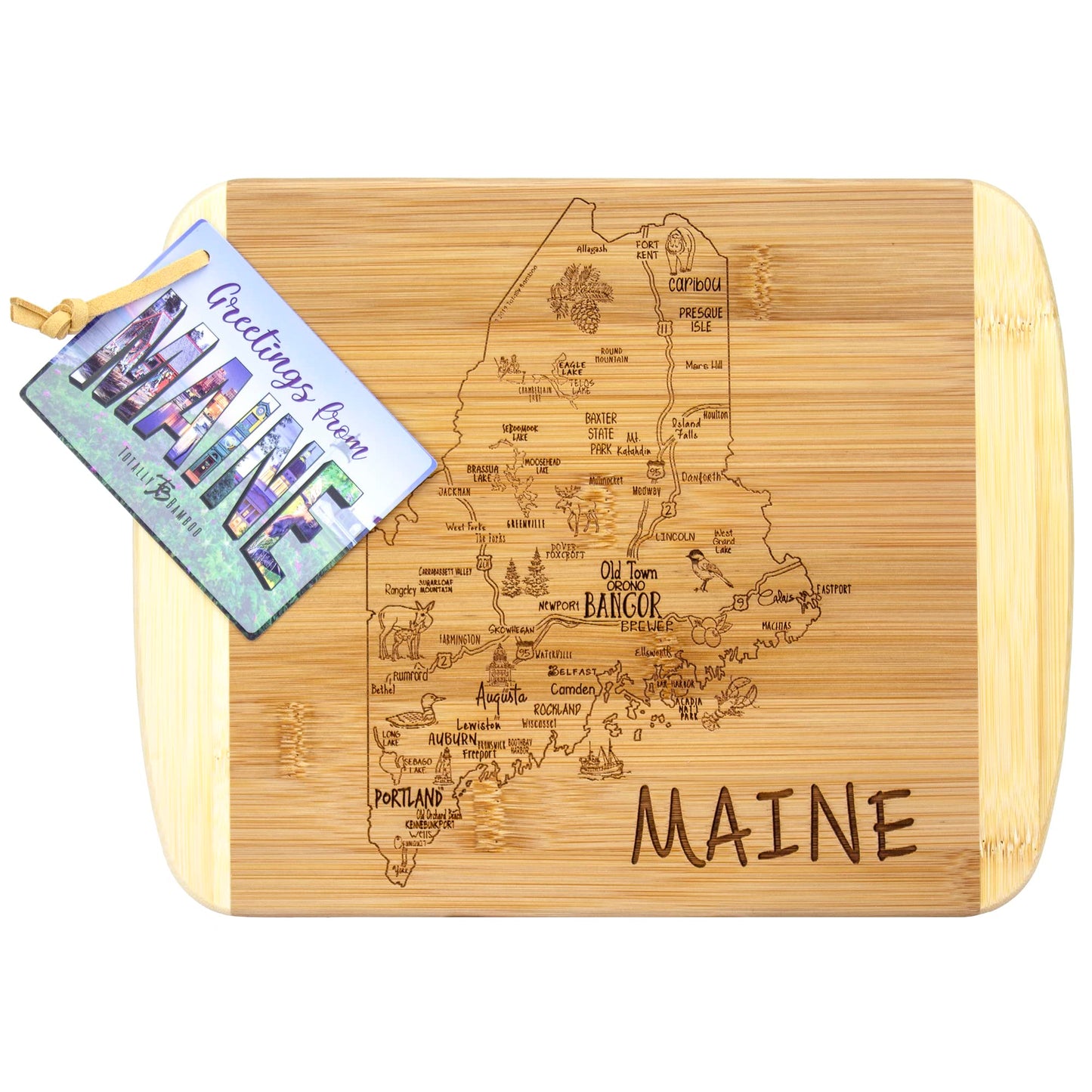 Totally Bamboo A Slice of Life Texas State Serving and Cutting Board, 11" x 8.75"