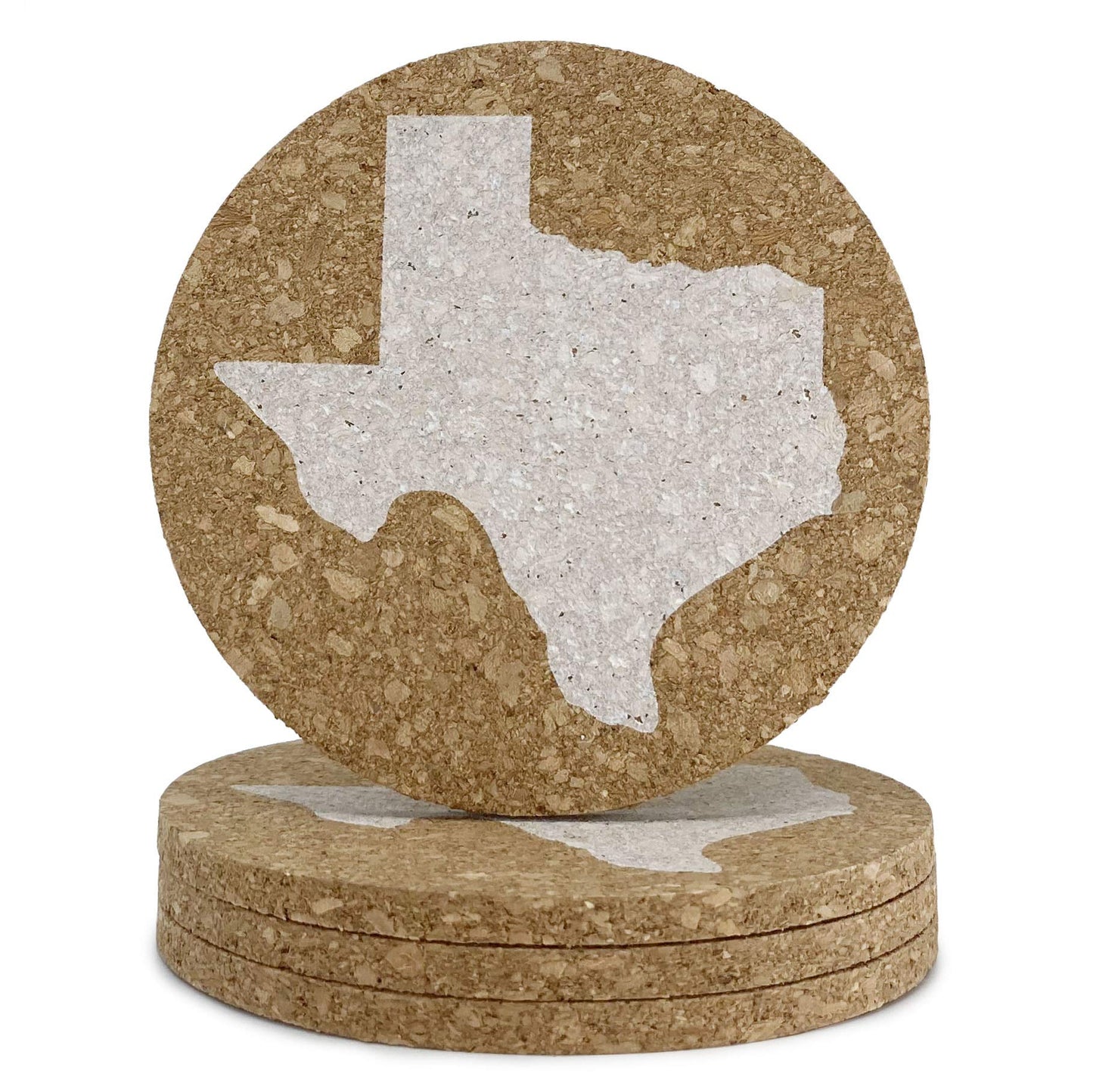 Texas Coaster Set Cork 3.5 Inch Coasters - 4 Texas Coasters Texas Gift