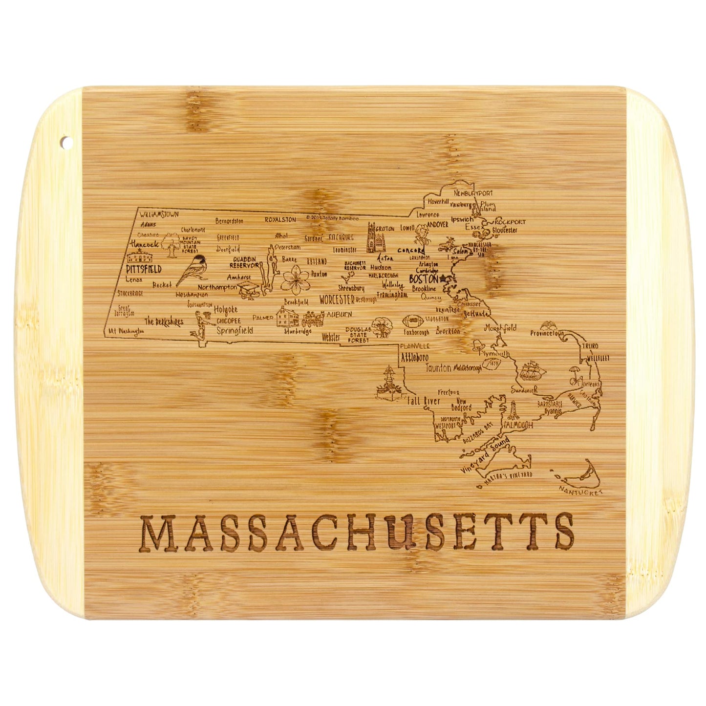 Totally Bamboo A Slice of Life Texas State Serving and Cutting Board, 11" x 8.75"