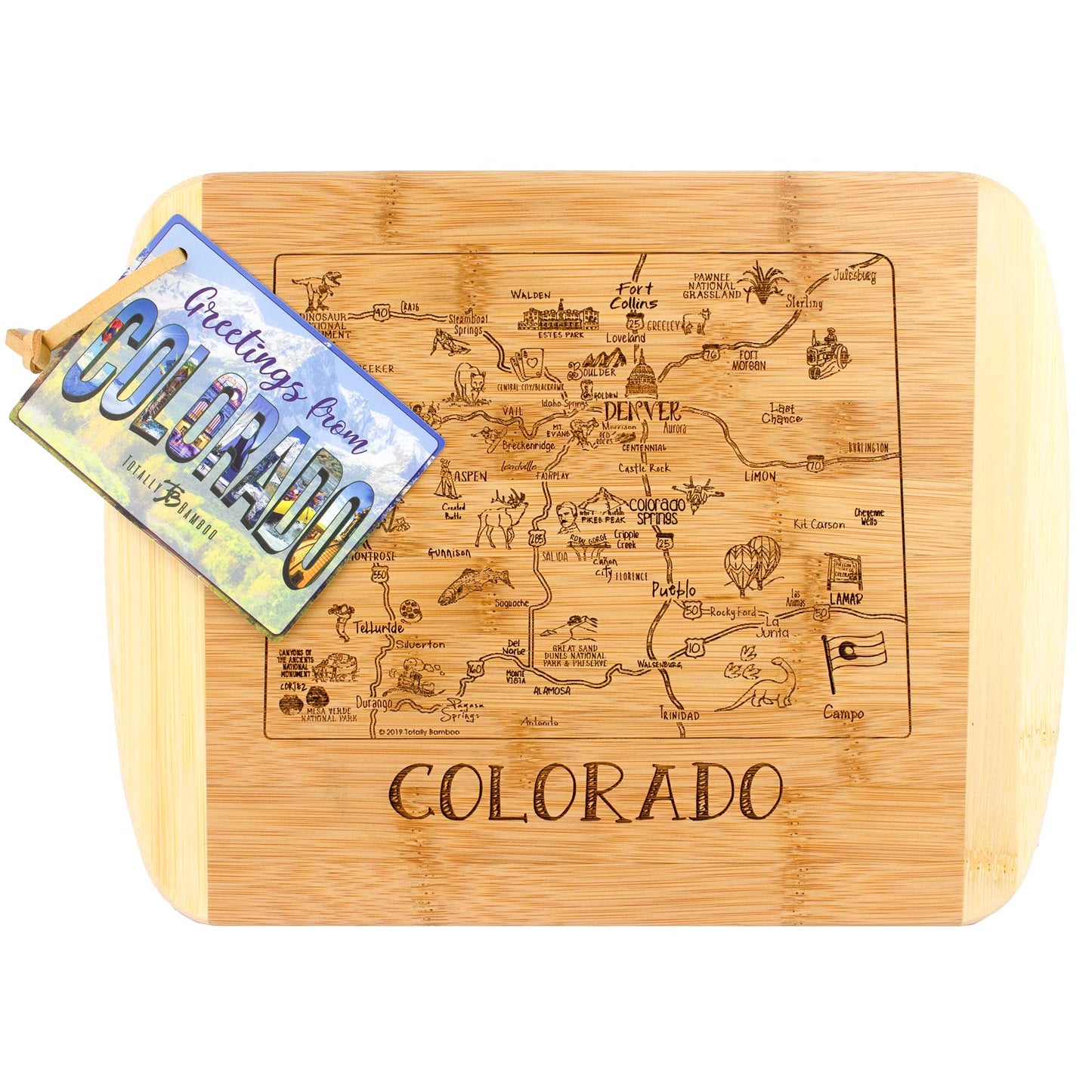 Totally Bamboo A Slice of Life Texas State Serving and Cutting Board, 11" x 8.75"