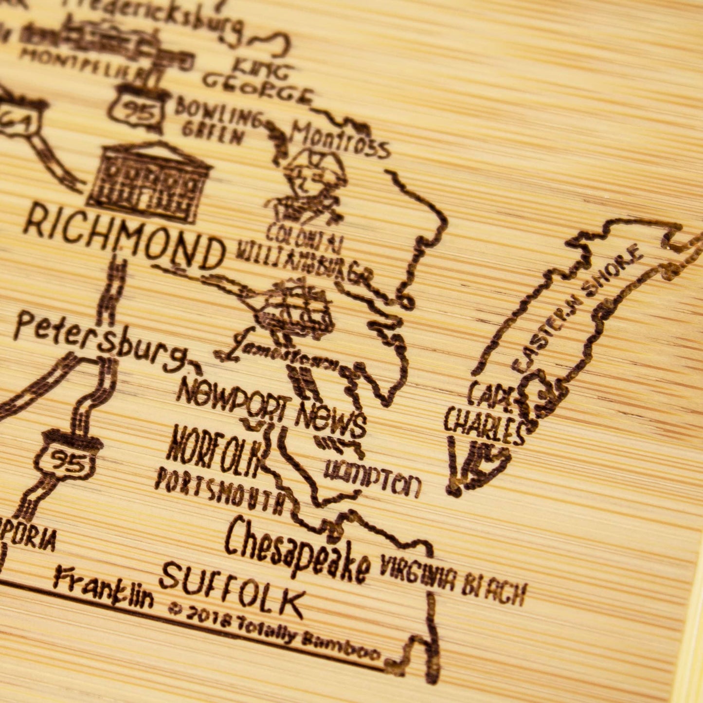 Totally Bamboo A Slice of Life Texas State Serving and Cutting Board, 11" x 8.75"