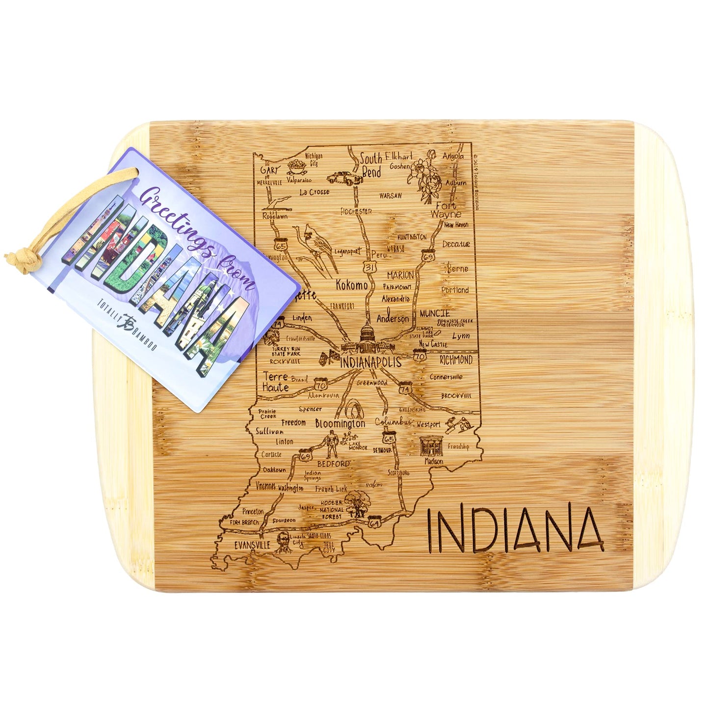 Totally Bamboo A Slice of Life Texas State Serving and Cutting Board, 11" x 8.75"