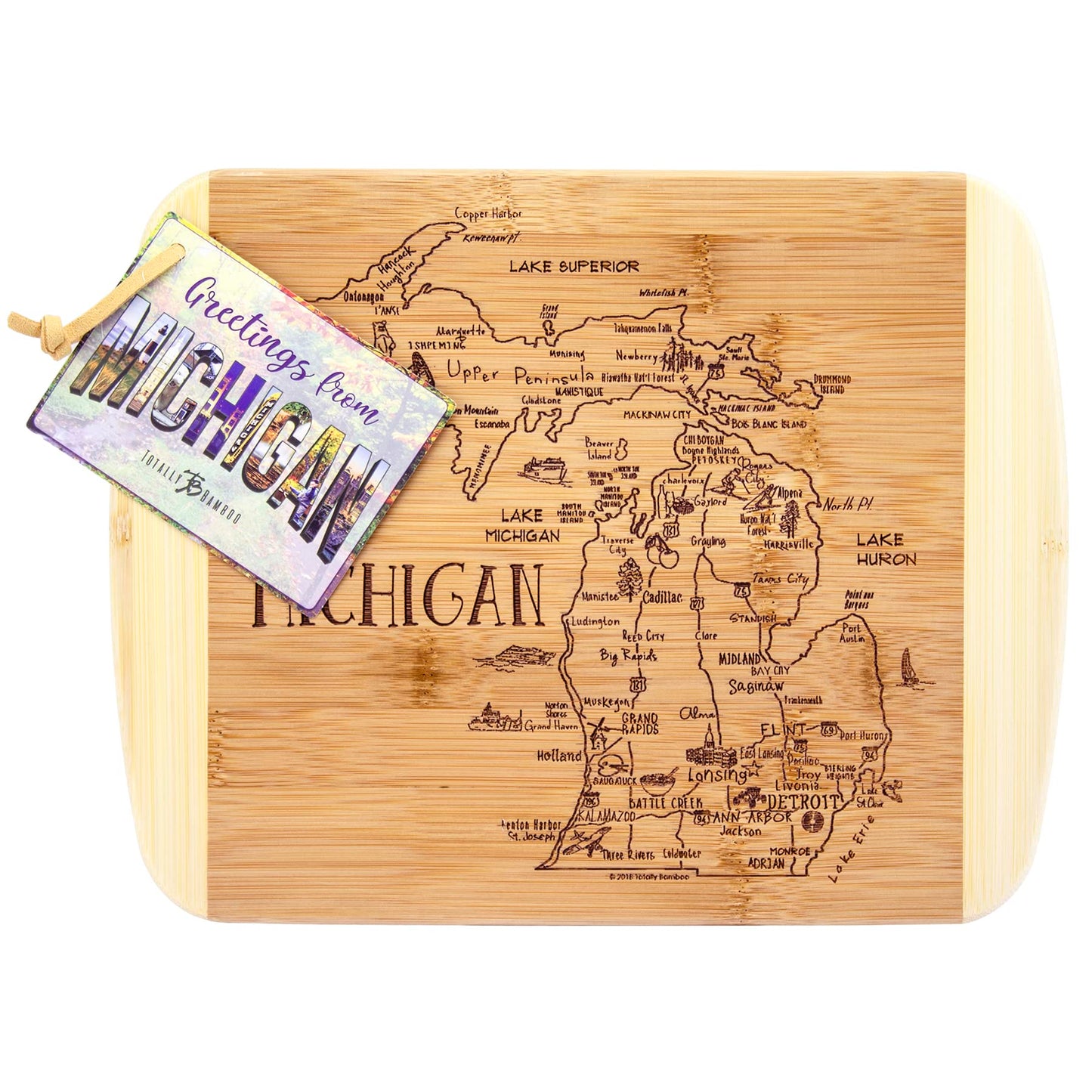 Totally Bamboo A Slice of Life Texas State Serving and Cutting Board, 11" x 8.75"