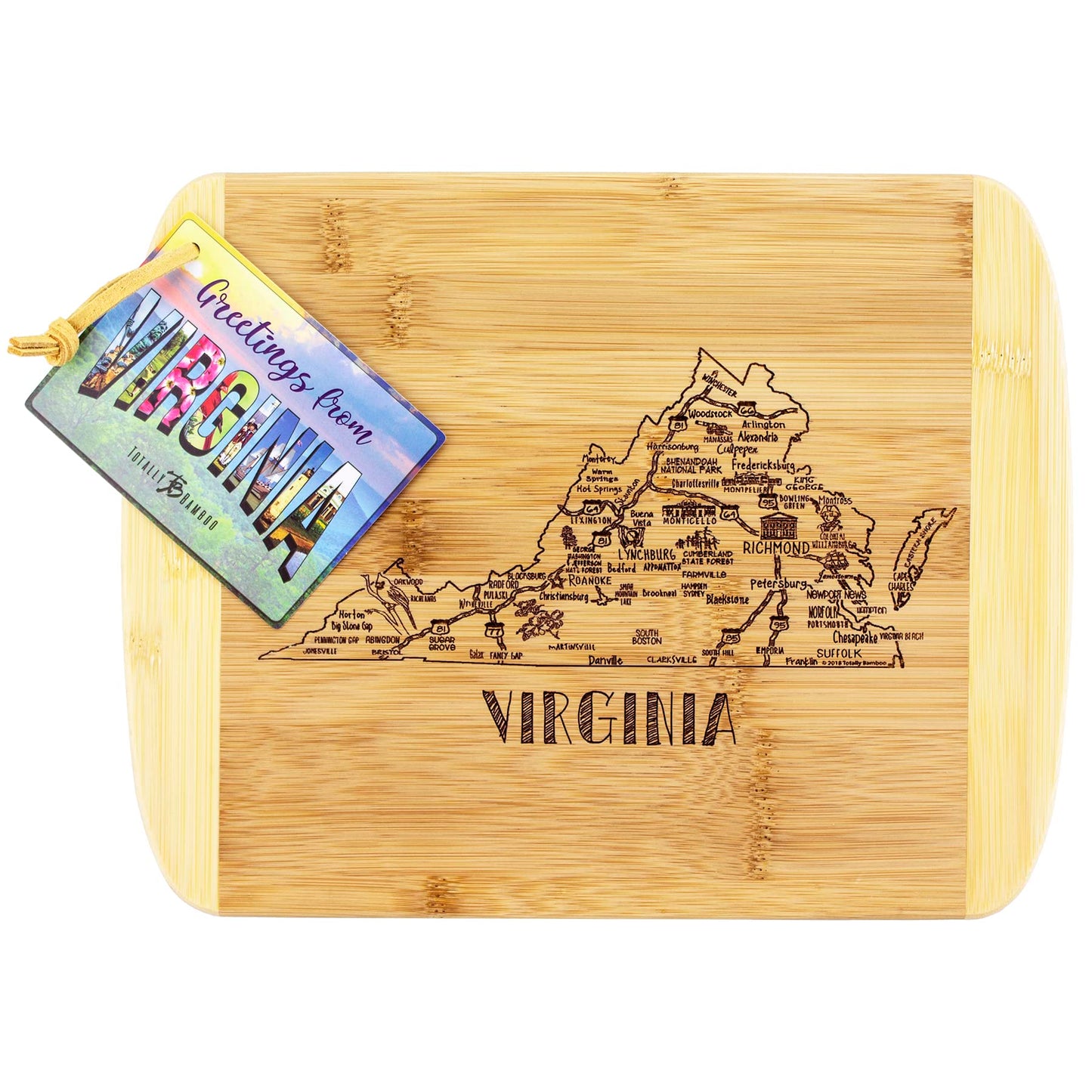 Totally Bamboo A Slice of Life Texas State Serving and Cutting Board, 11" x 8.75"