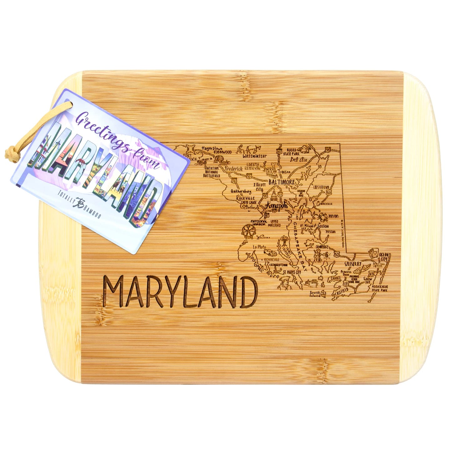 Totally Bamboo A Slice of Life Texas State Serving and Cutting Board, 11" x 8.75"